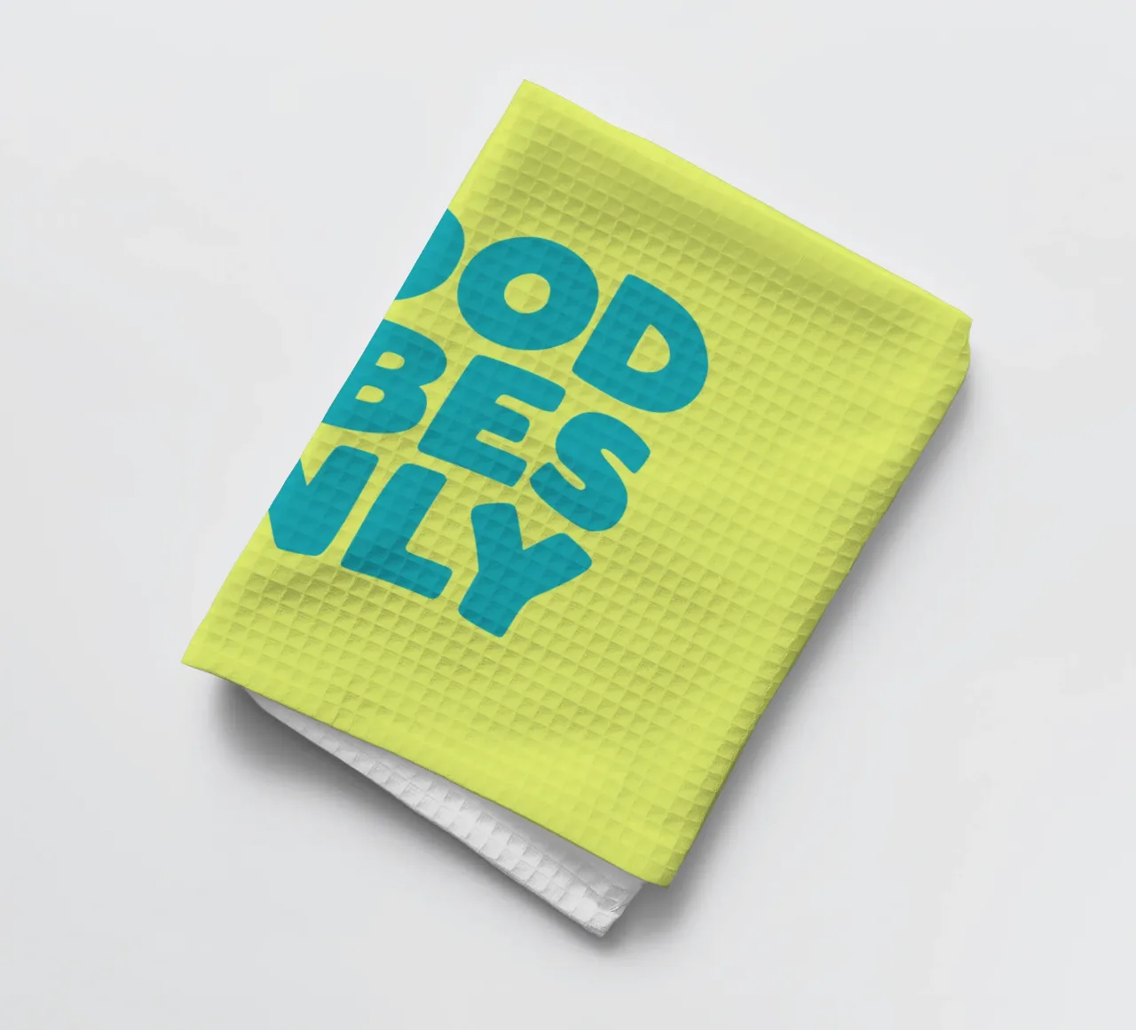 Good Vibes Only Typography Print jaune et bleu torchon de THE MOTIVATED TYPE