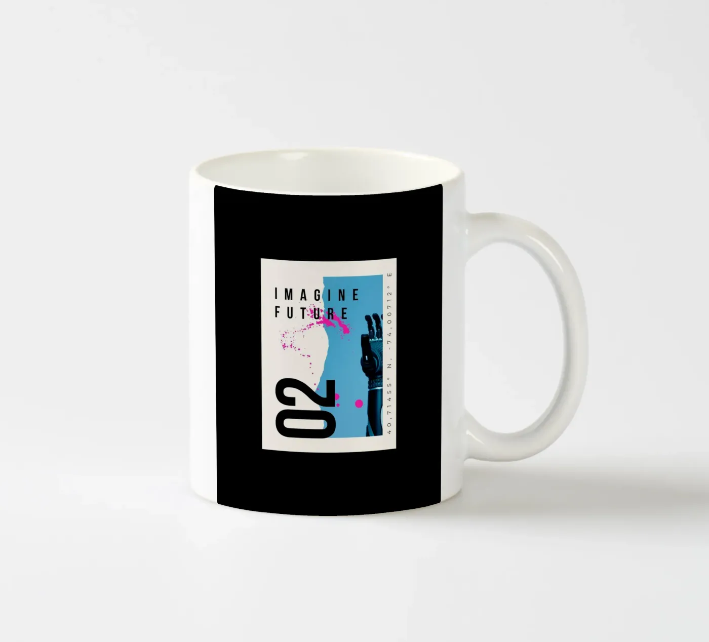 IMAGINE FUTURE ceramic mug by SMRT STUDIO