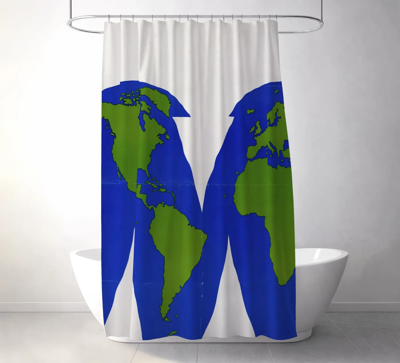 world map douchegordijn van ramosashop
