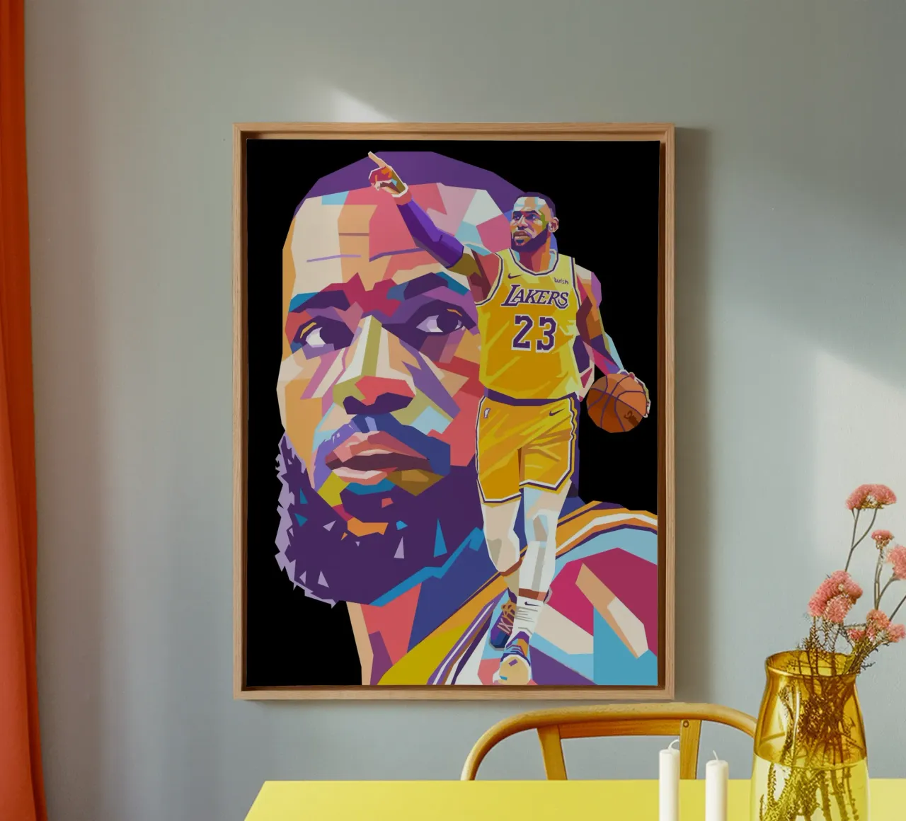 Lebron James icona del basket tela con Cornice a cassetta da Hantamrata