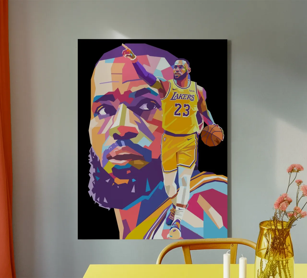 Lebron James icona del basket tela con Cornice a cassetta da Hantamrata