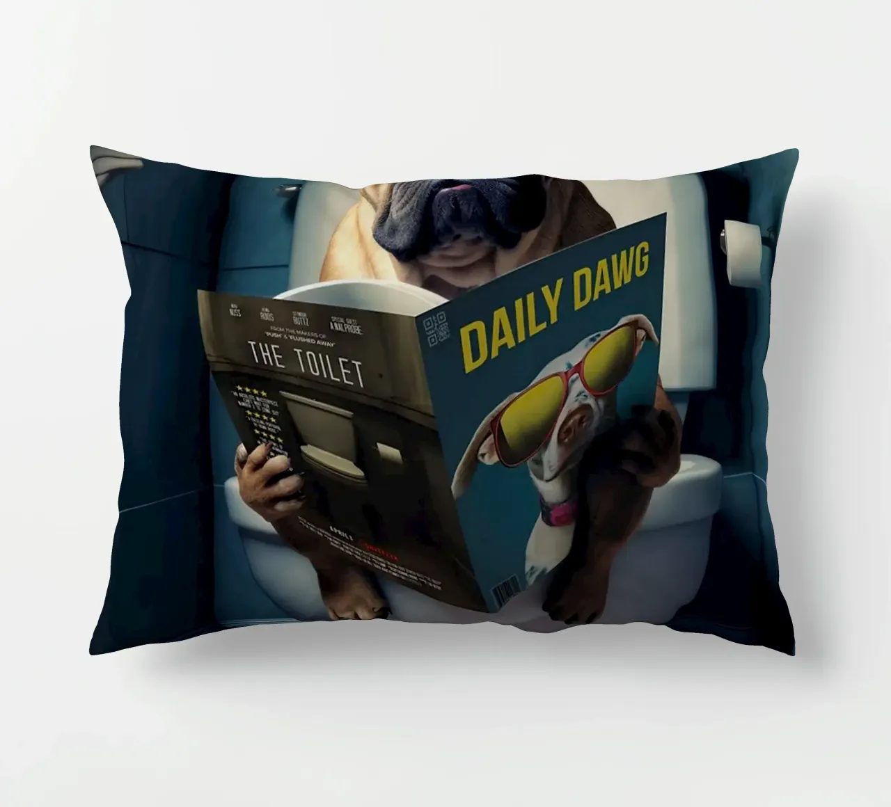 Bulldog francese nel bagno cuscino da Charles A Boudreau