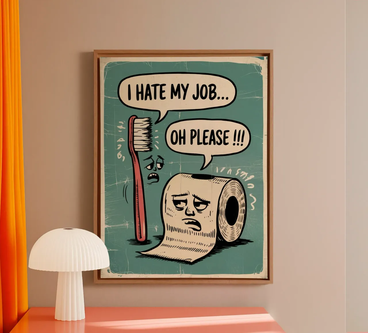 I hate my job oh pleaseee ... canvas with Floater frame by Charles A Boudreau