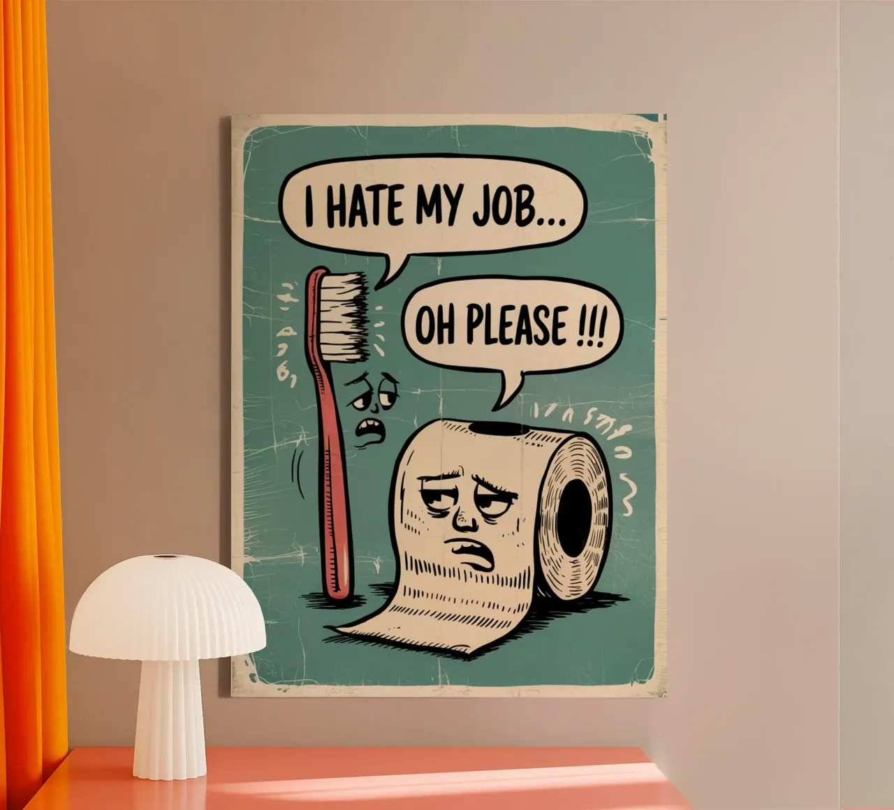 I hate my job oh pleaseee ... canvas with Floater frame by Charles A Boudreau