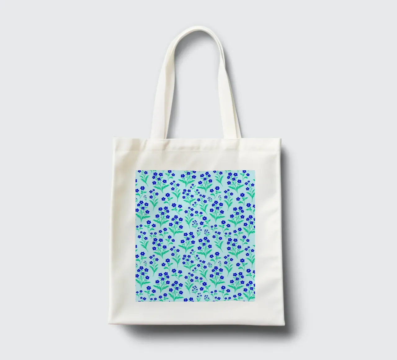 Fiori di nontiscordardime blu cobalto borsa in juta da SilverPegasus