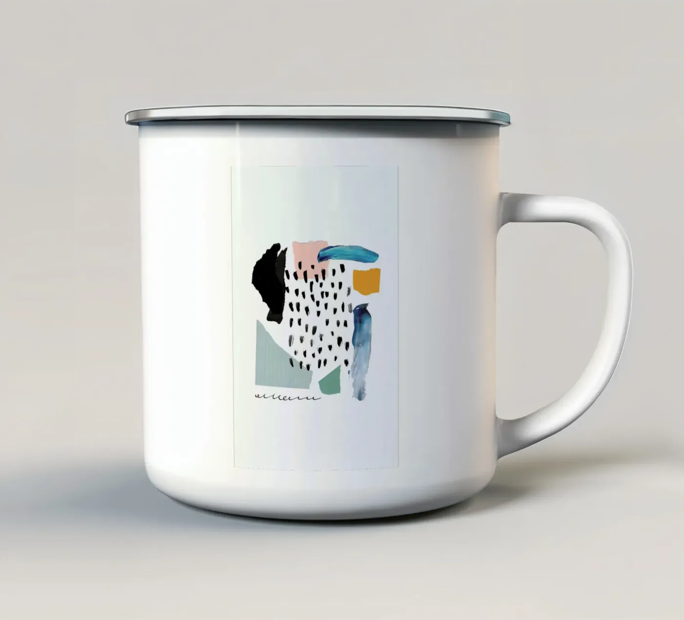 Windowpane enamel mug by Pure