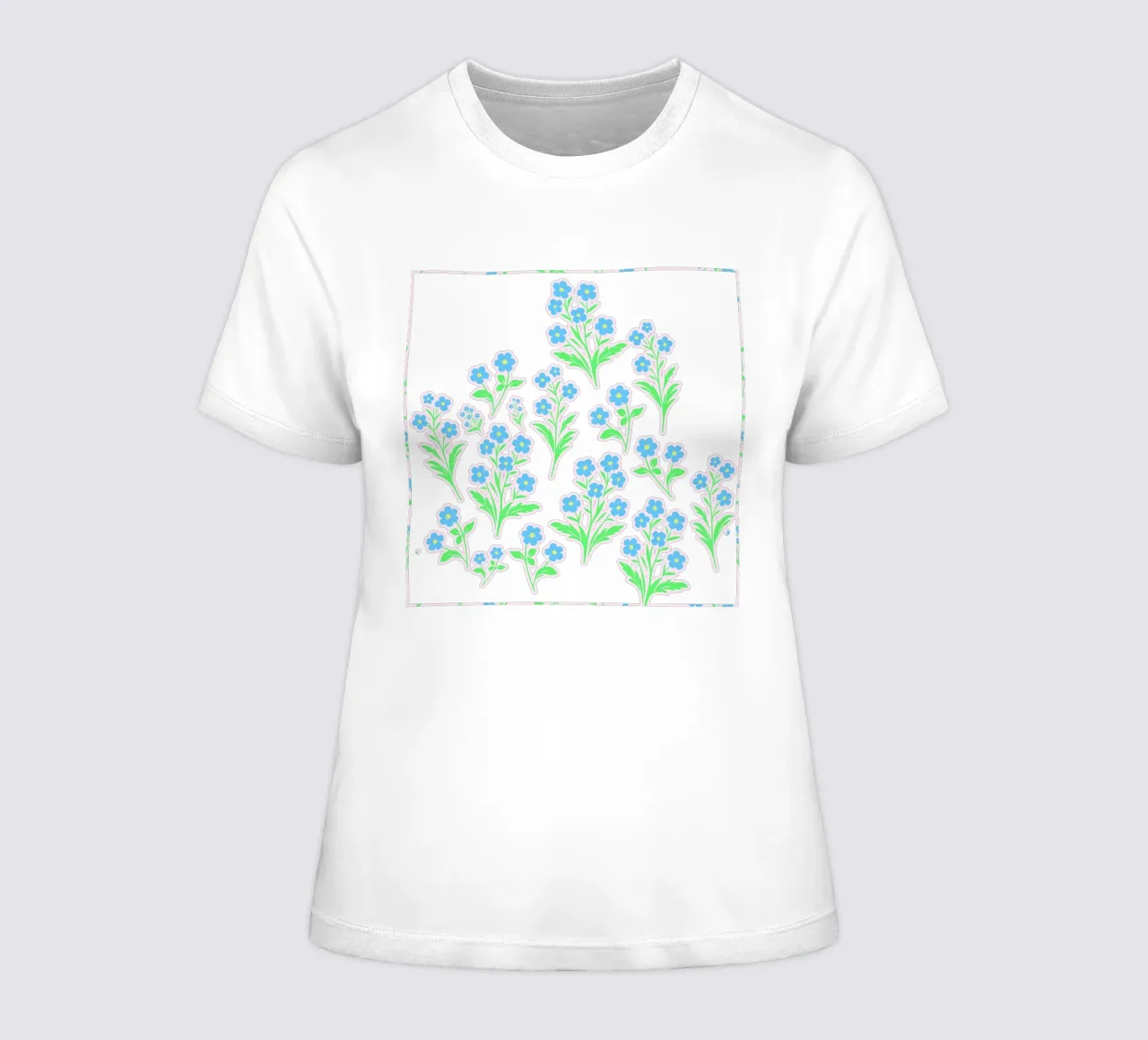 Vergissmeinnicht Blumen Rosa und Blau Frauen T-Shirt von SilverPegasus