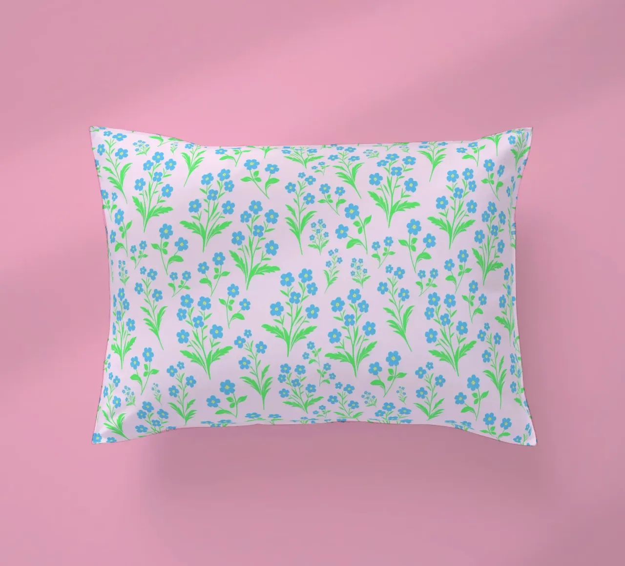 Fiori di nontiscordardime rosa e blu cuscino da SilverPegasus