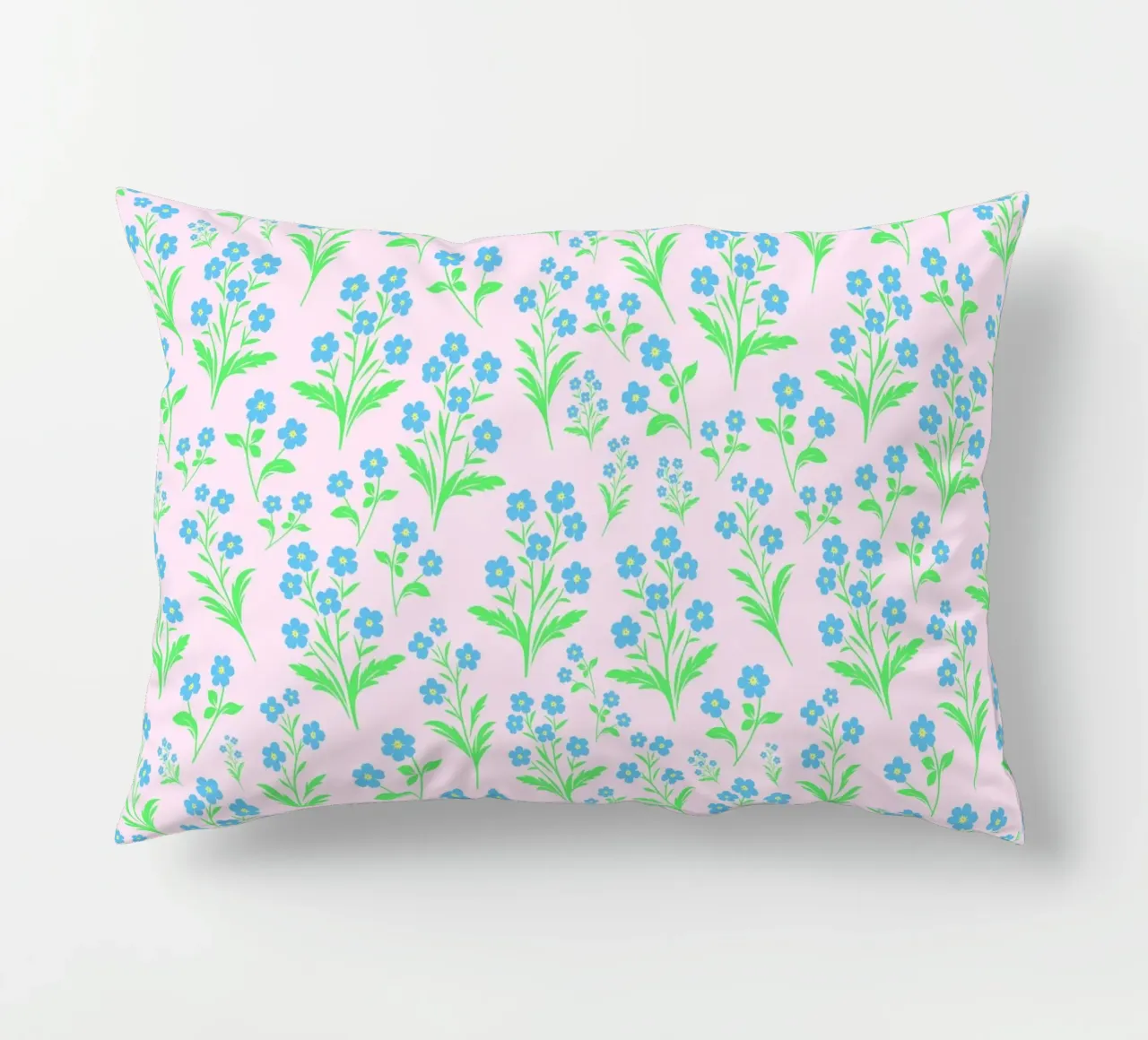 Fiori di nontiscordardime rosa e blu cuscino da SilverPegasus