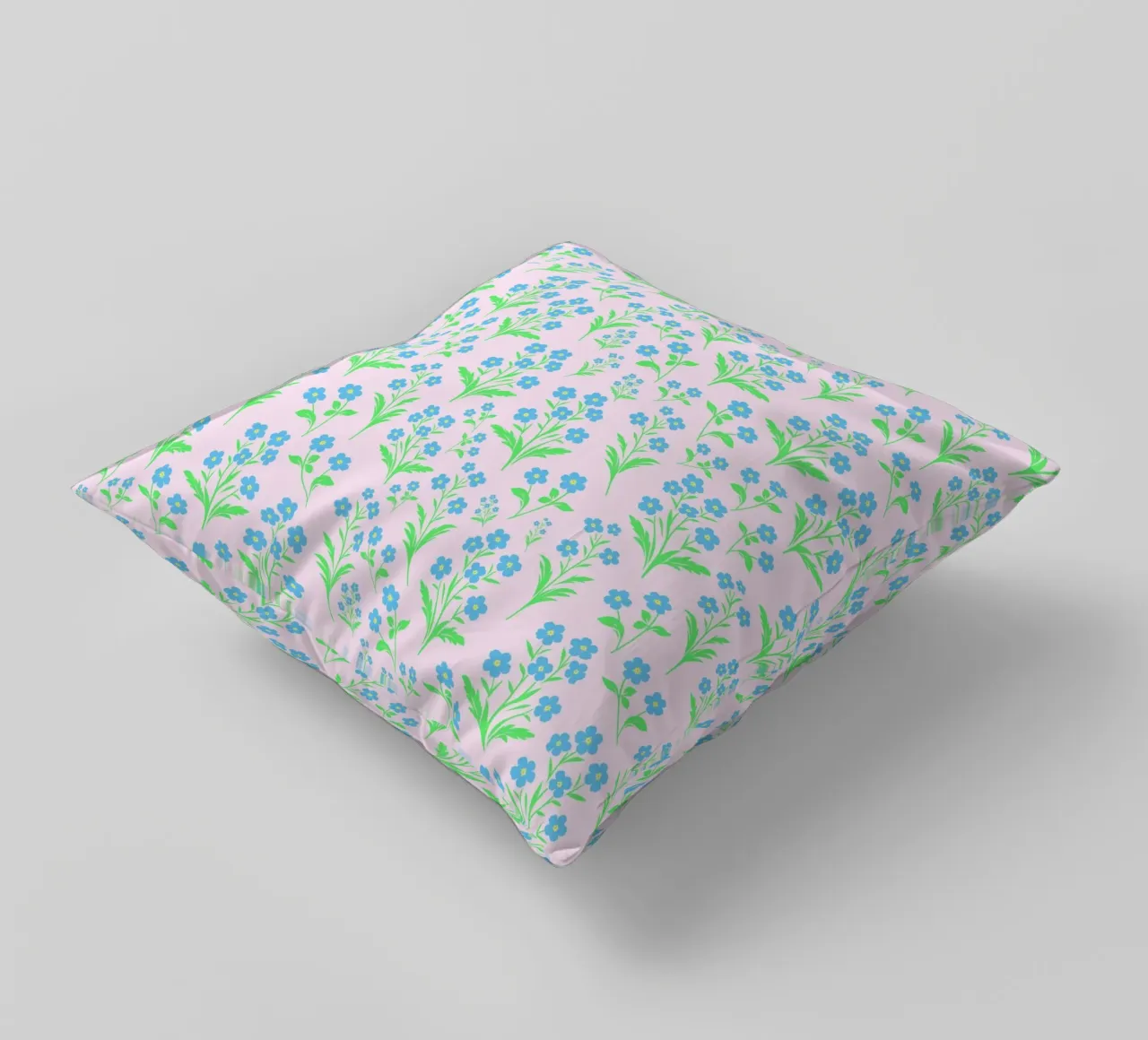 Fiori di nontiscordardime rosa e blu cuscino da SilverPegasus