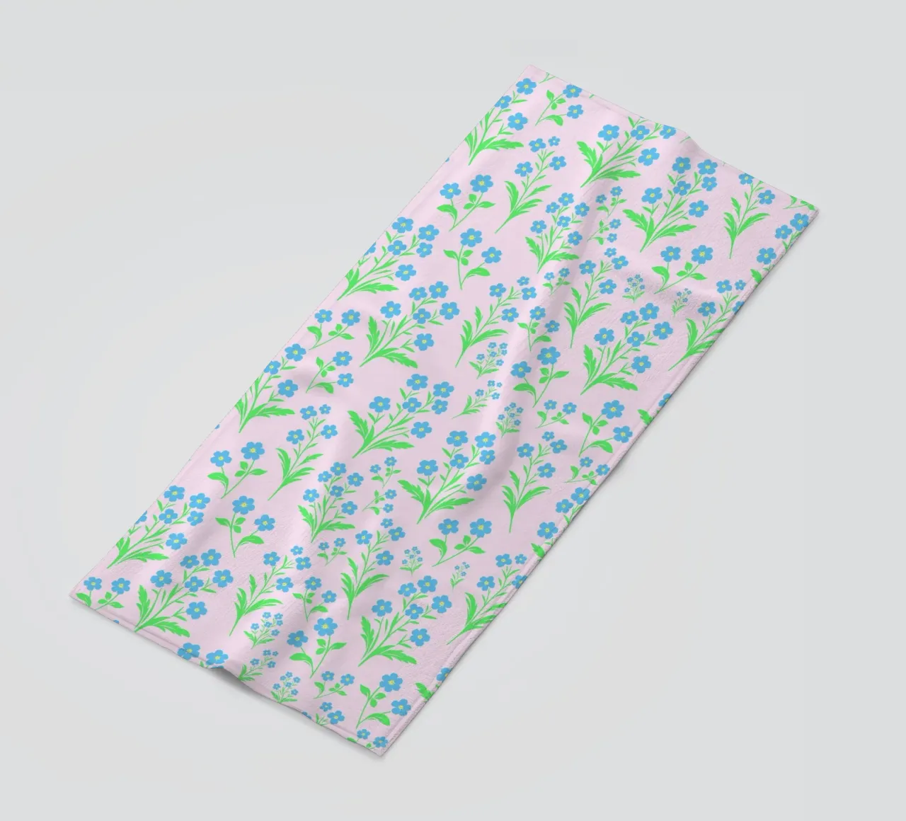 Fiori di nontiscordardime rosa e blu telo mare da SilverPegasus
