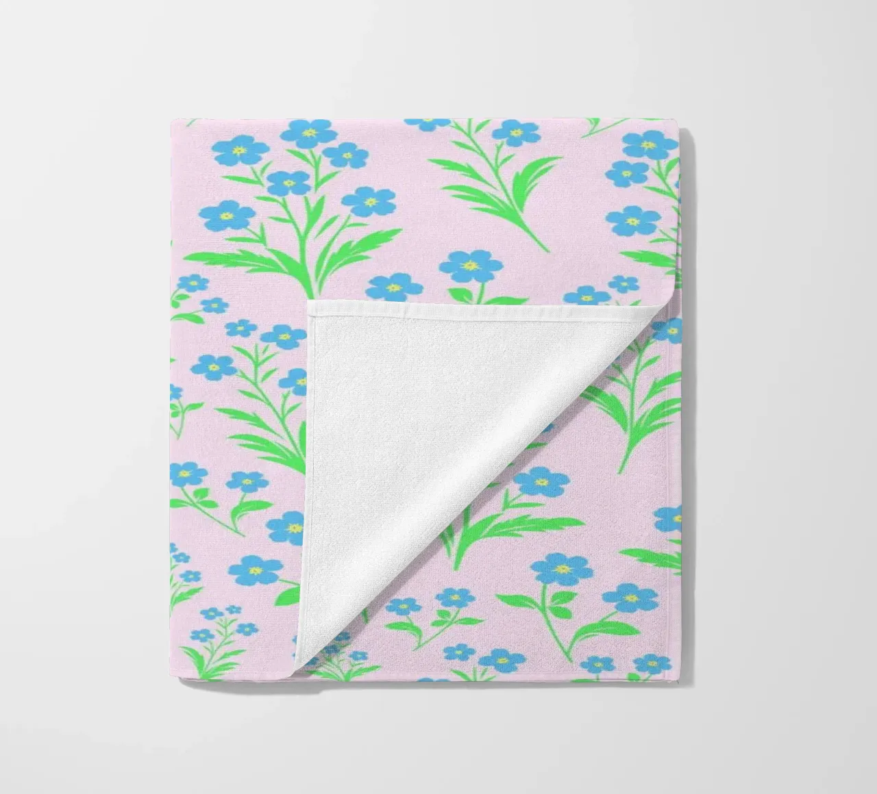 Fiori di nontiscordardime rosa e blu telo mare da SilverPegasus