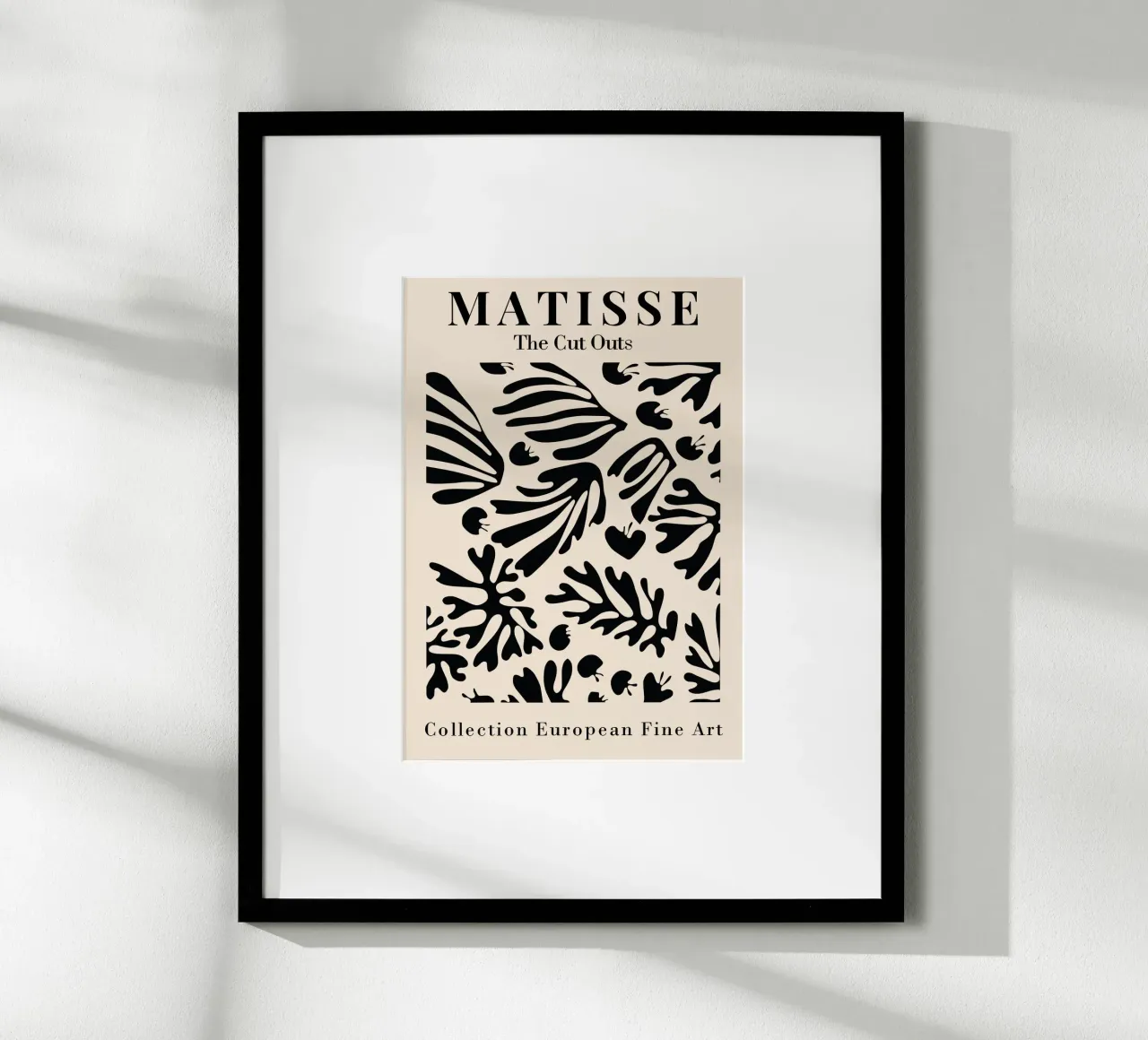Henri Matisse Collage di foglie nere poster con telaio in plastica da Perdana shop