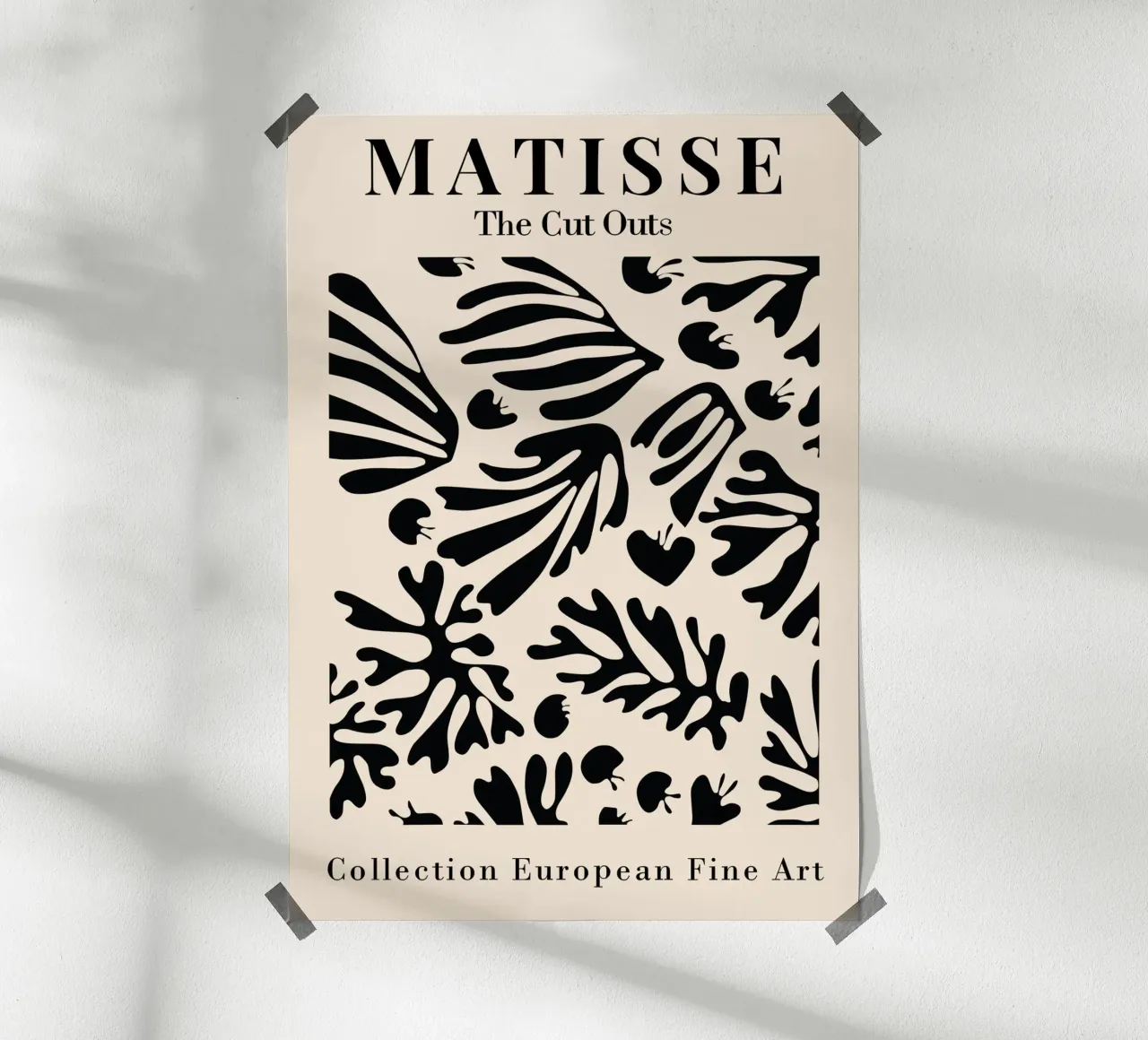 Henri Matisse Collage di foglie nere poster con telaio in plastica da Perdana shop
