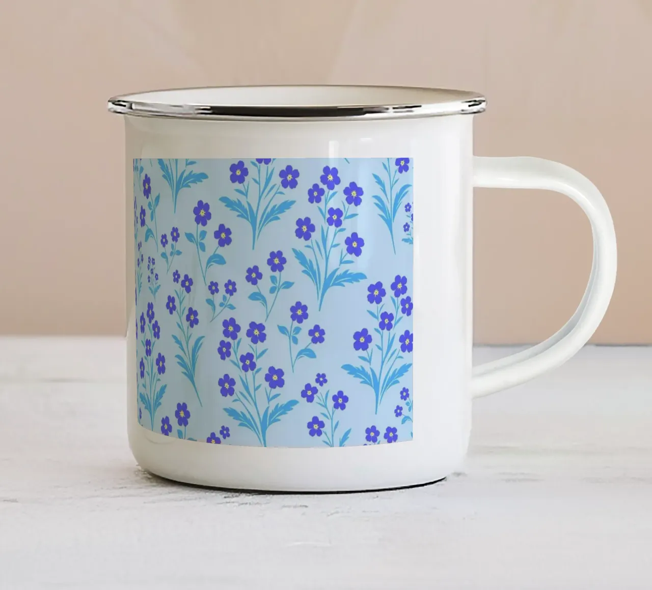 Fiori di nontiscordardime Lavanda tazza in smalto da SilverPegasus