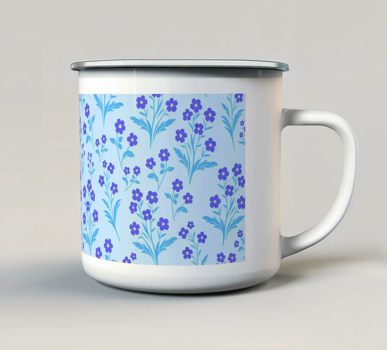Fiori di nontiscordardime Lavanda tazza in smalto da SilverPegasus