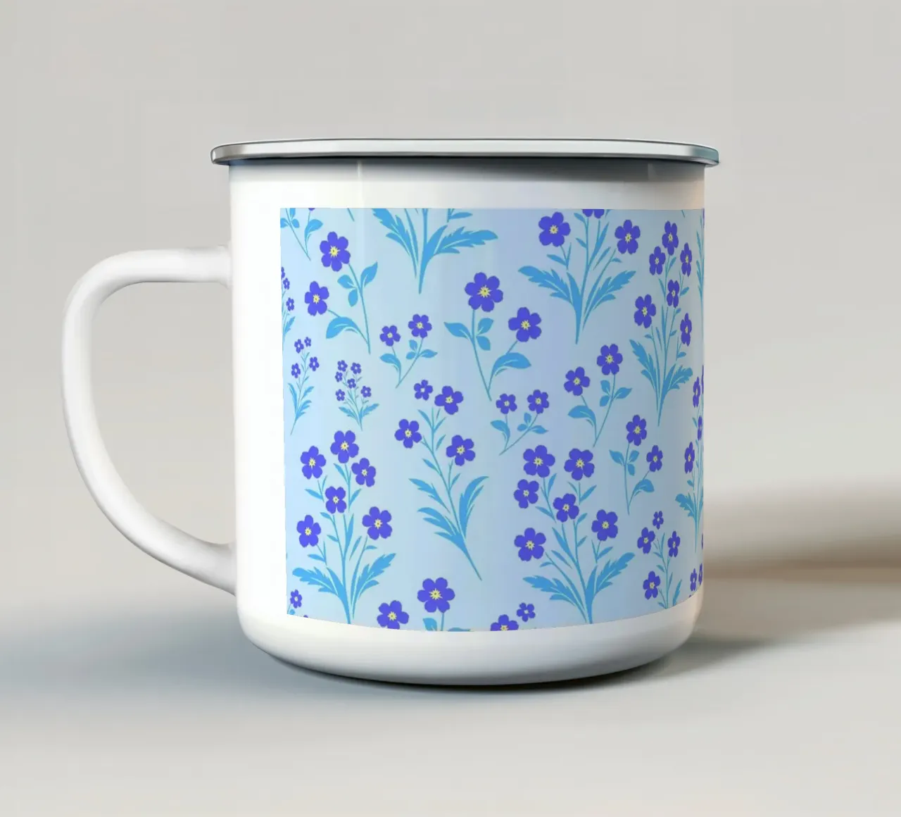 Fiori di nontiscordardime Lavanda tazza in smalto da SilverPegasus