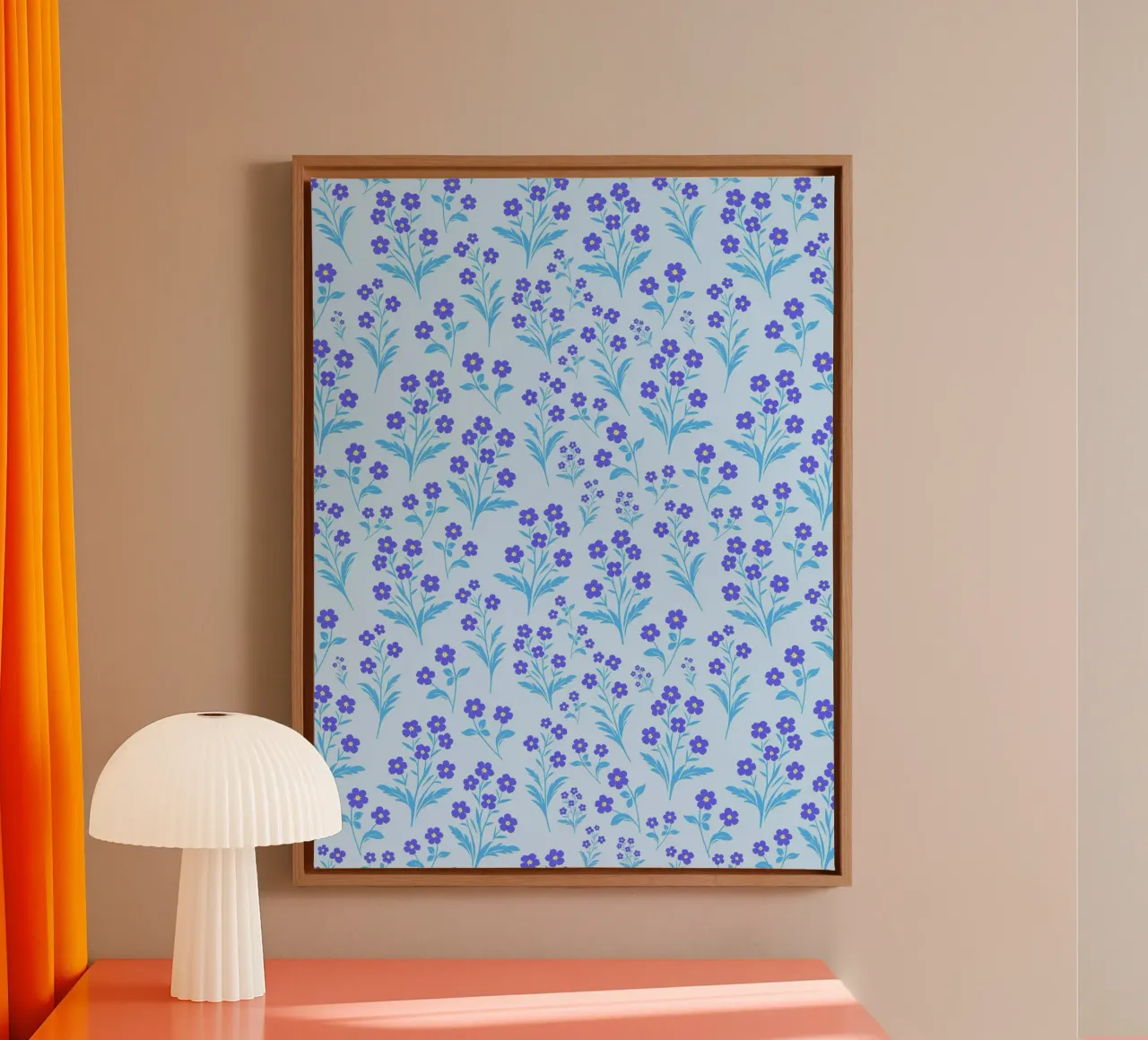 Fiori di nontiscordardime Lavanda tela con Cornice a cassetta da SilverPegasus