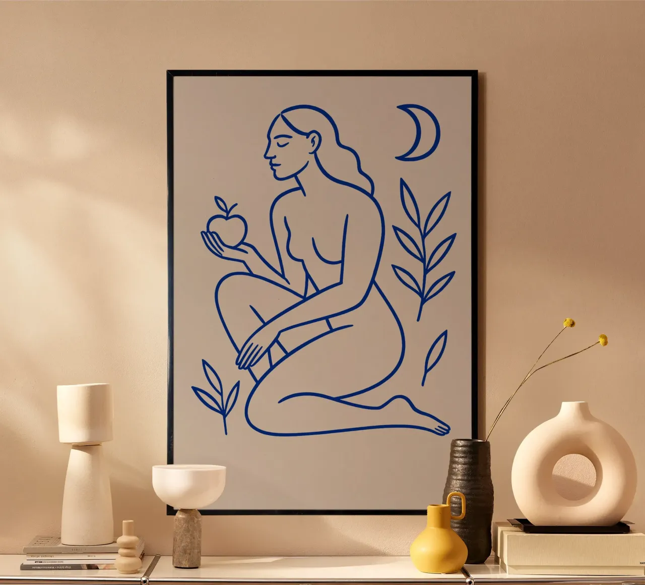 Lunar Garden poster con telaio in alluminio da treechild