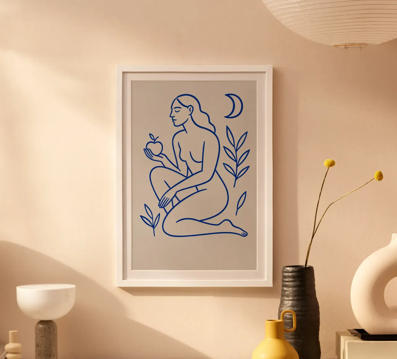Lunar Garden poster con telaio in alluminio da treechild
