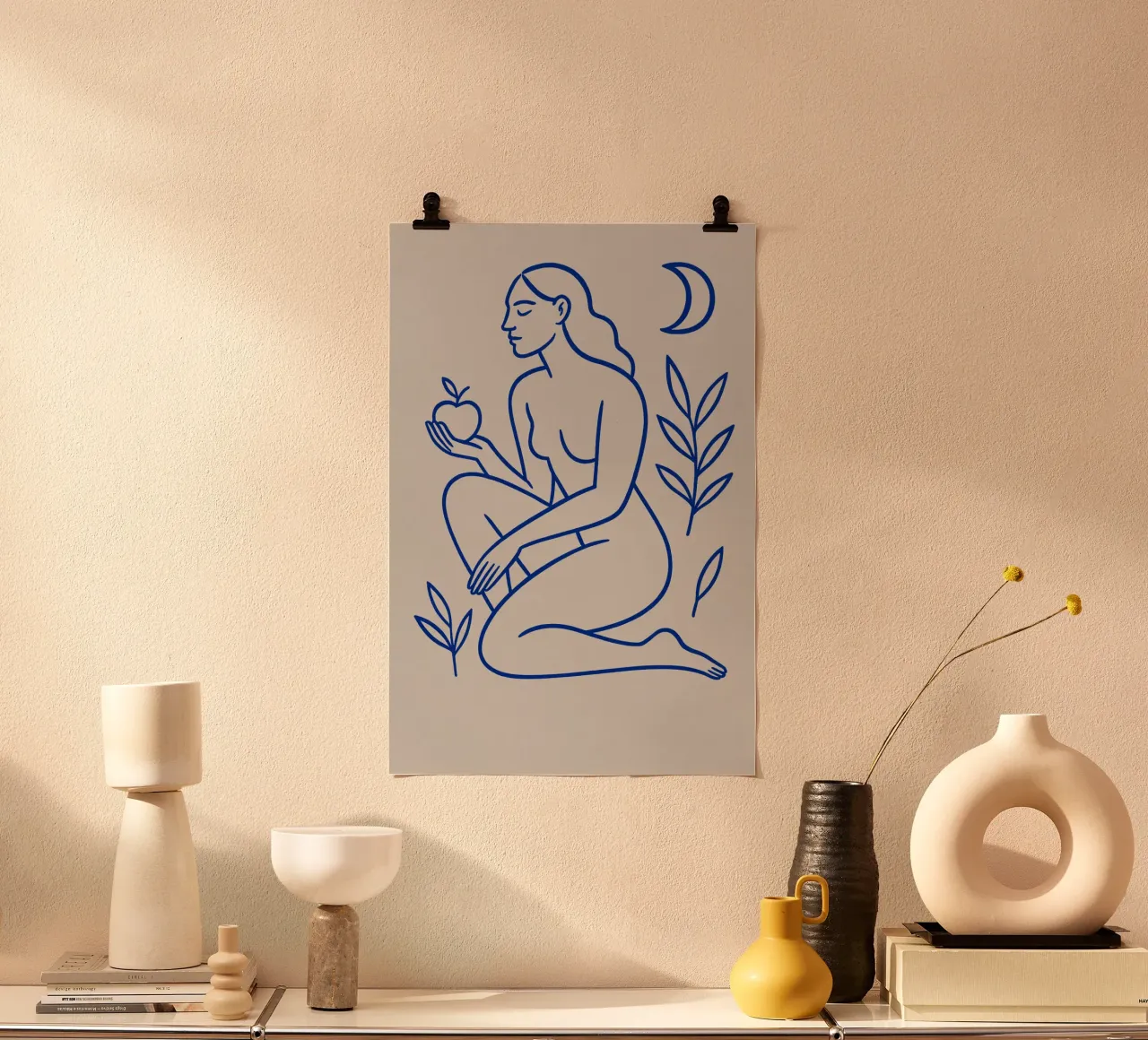 Lunar Garden poster con telaio in alluminio da treechild