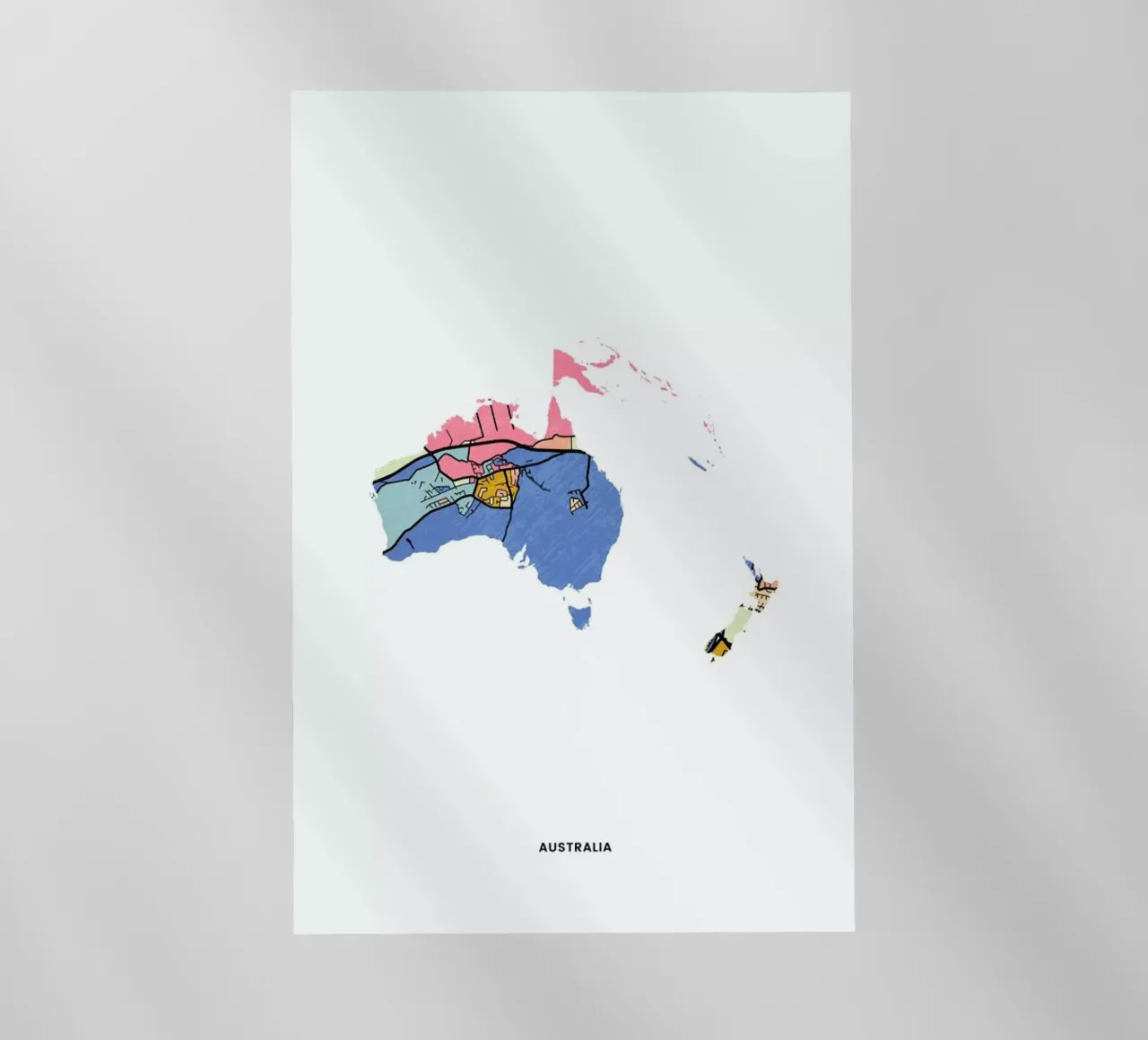 Australia pellicola backlit da The Cartography Collection
