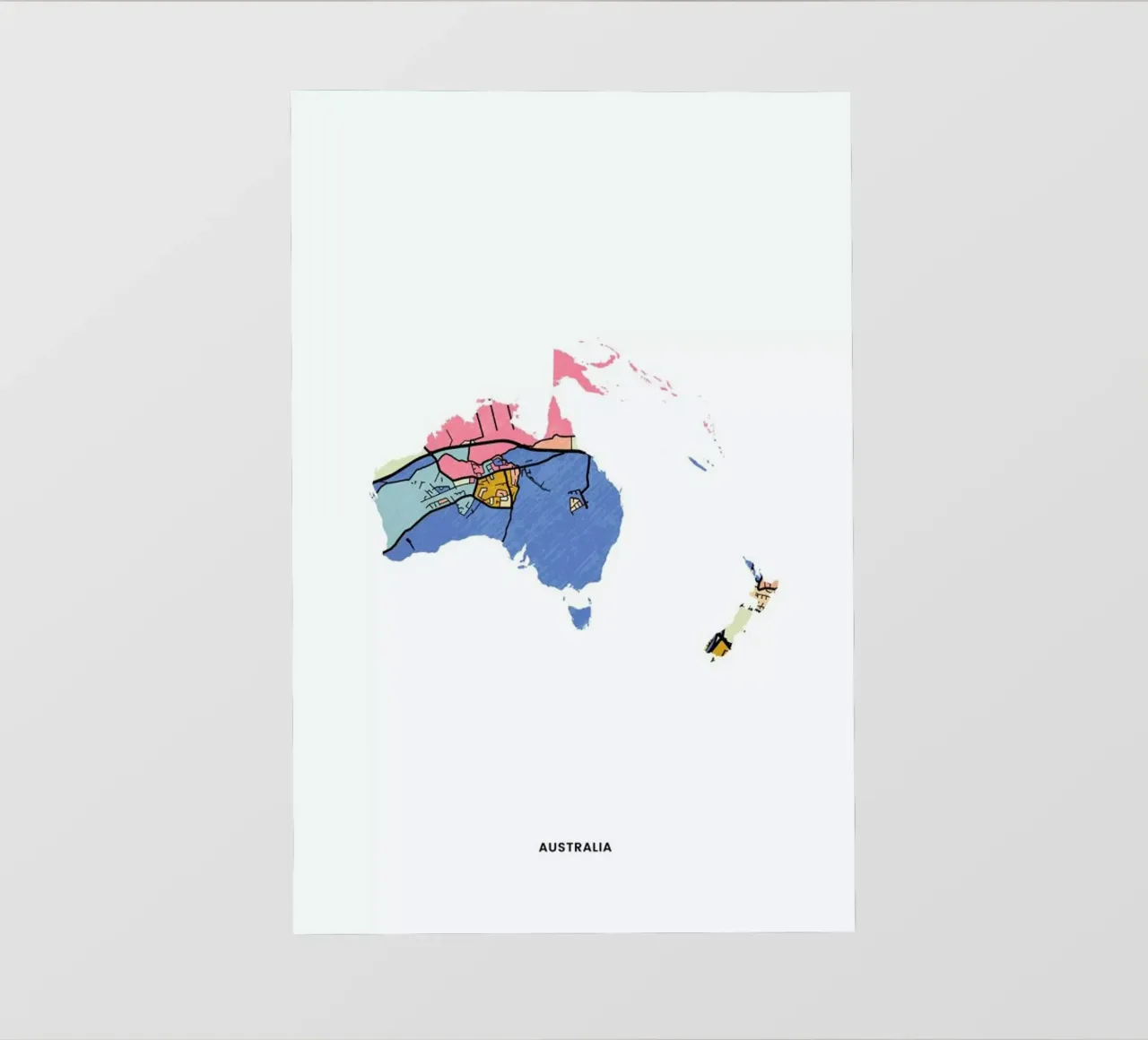 Australia pellicola backlit da The Cartography Collection