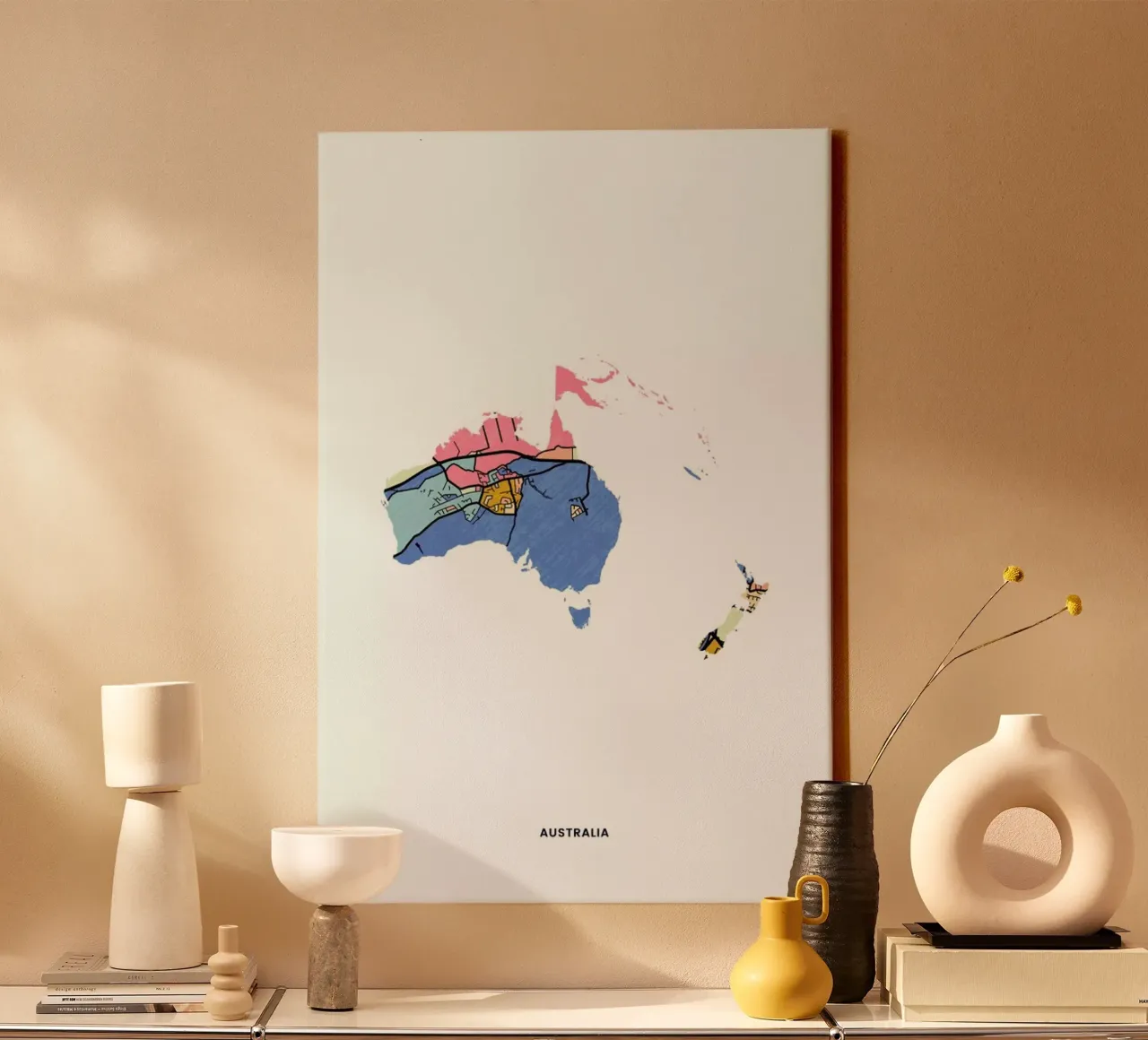 Australia tela con Cornice a cassetta da The Cartography Collection