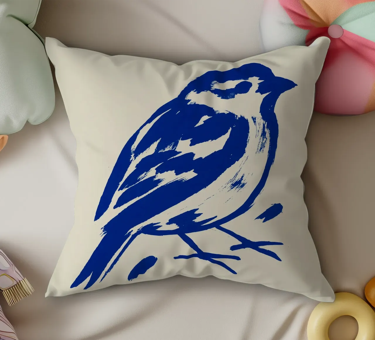 Blue Sparrow cuscino da treechild