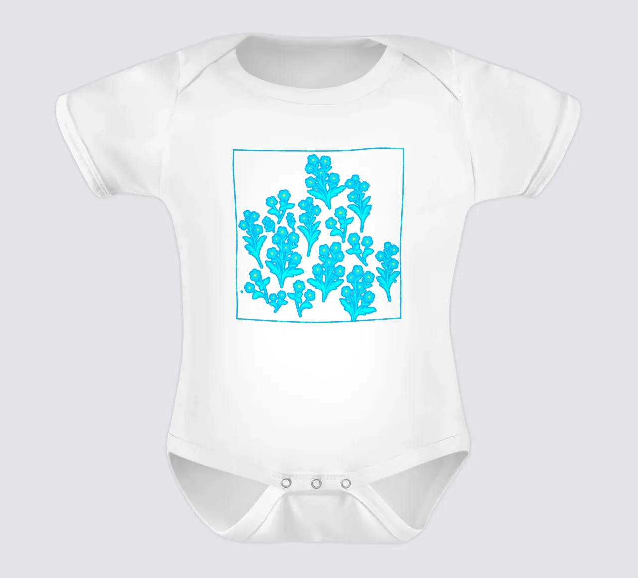 Flores Forget-Me-Not Azul cielo body de bebé de SilverPegasus
