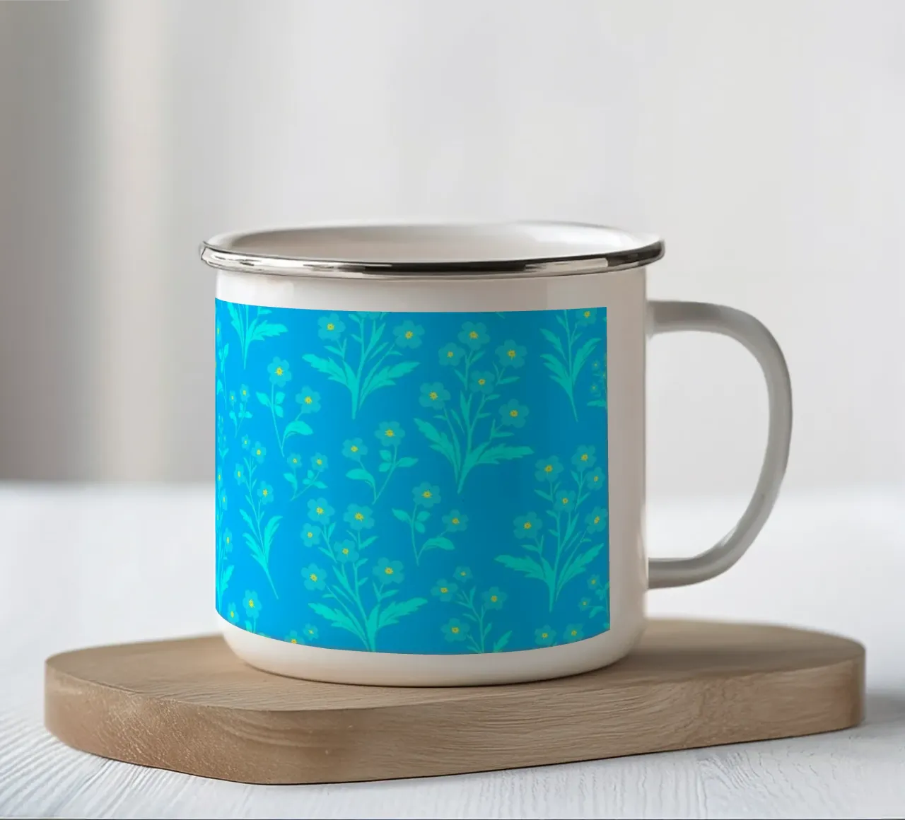 Fiori di nontiscordardime blu cielo tazza in smalto da SilverPegasus