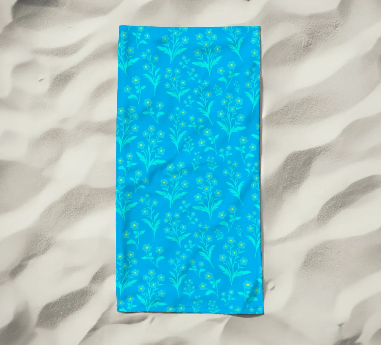 Forget-Me-Not Flowers Sky Blue beach towel by SilverPegasus