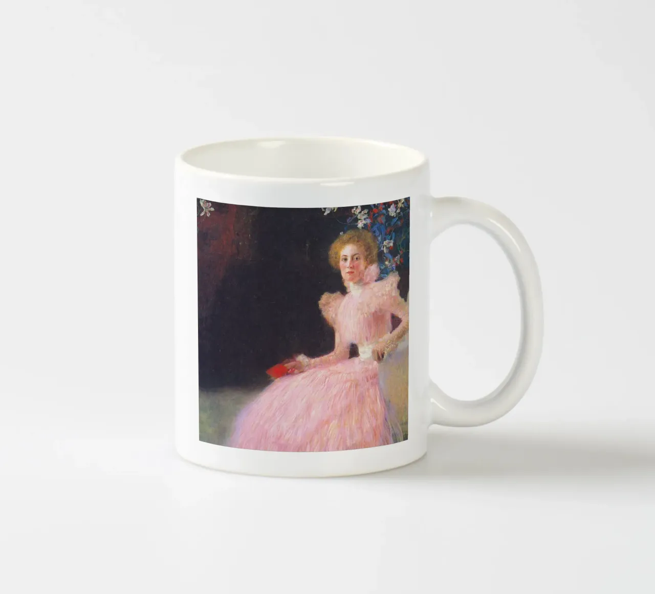 Gustav Klimt's Portrait of Sonja Knips (1898) tazza in ceramica da Gustav Klimt ART Prints