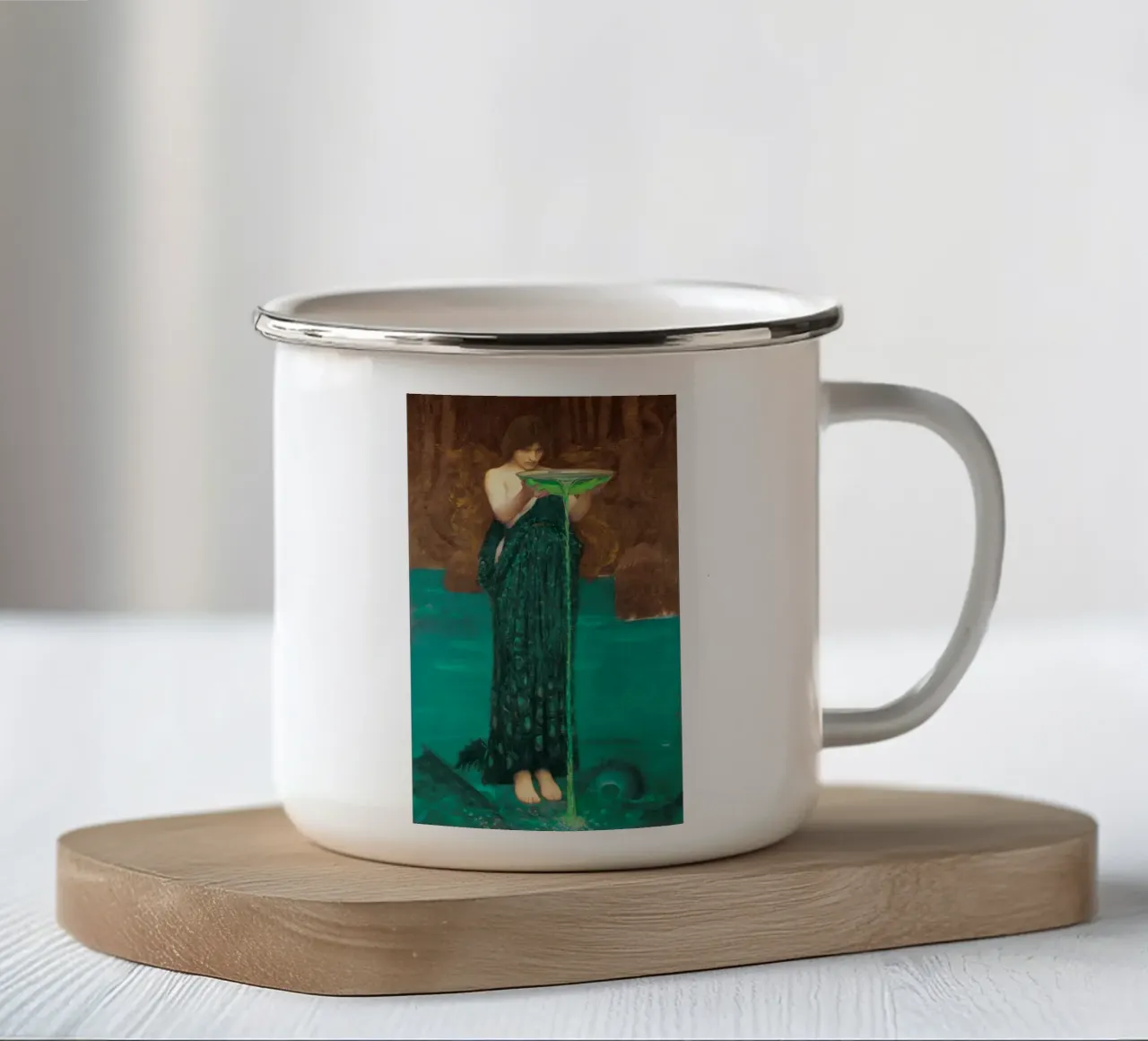 Circe Invidiosa John William Waterhouse tazza in smalto da Venus Art