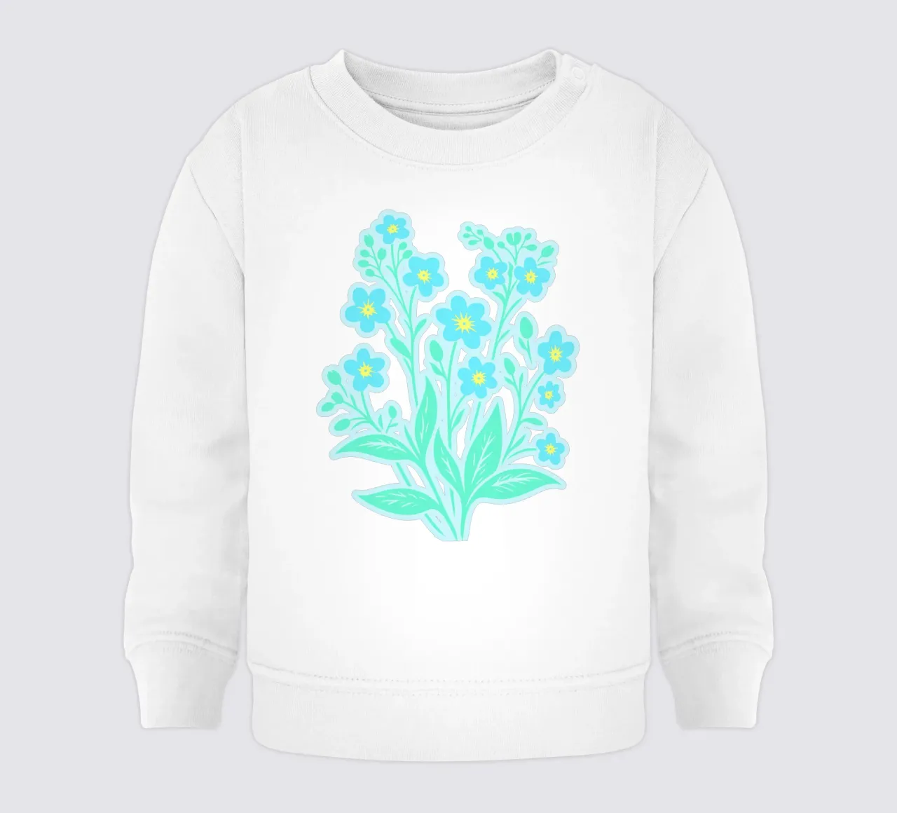 Forget-Me-Nots Block Print Azul claro sudadera de bebé de SilverPegasus