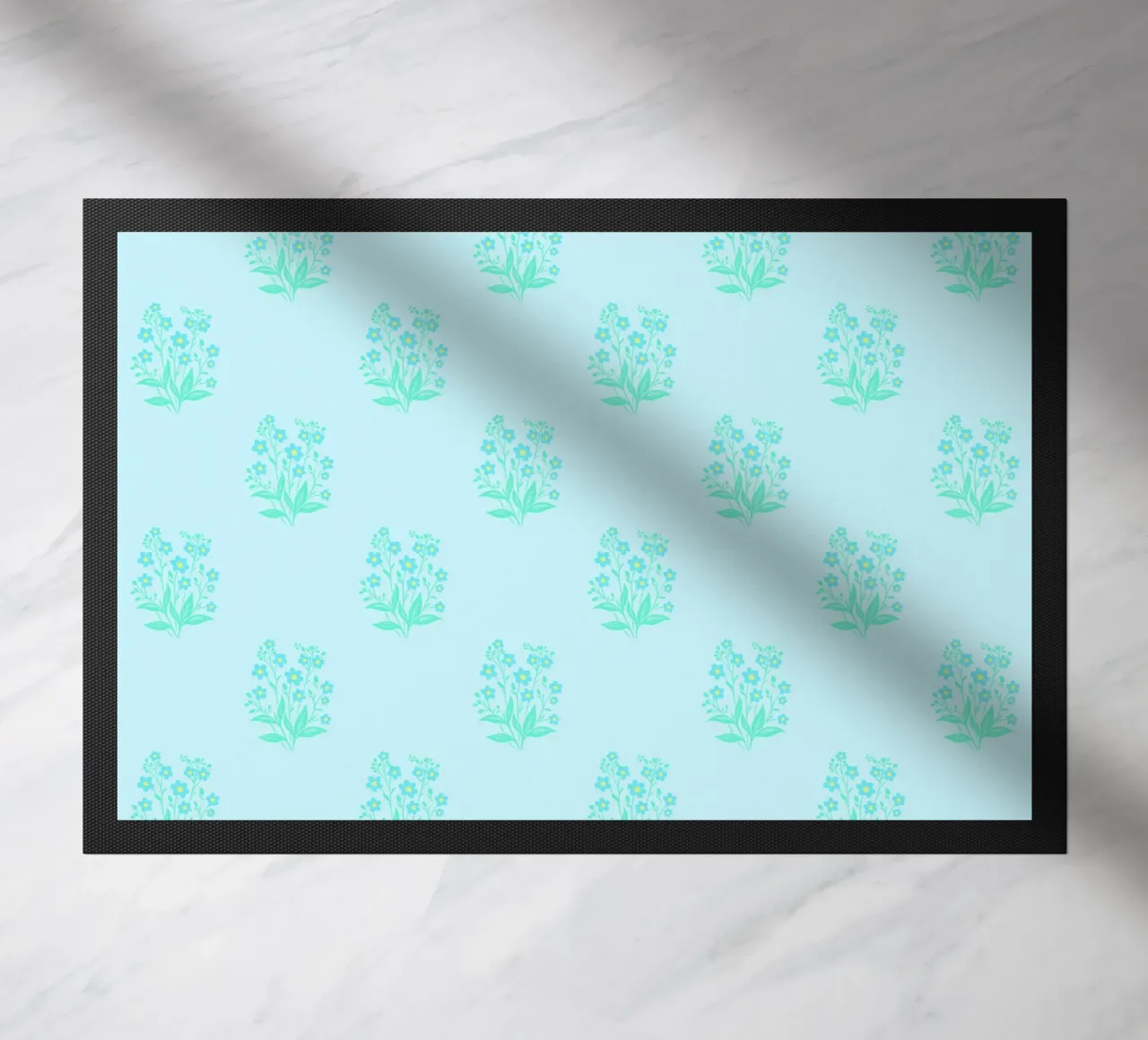 Forget-Me-Nots Block Print Azul claro felpudo de SilverPegasus