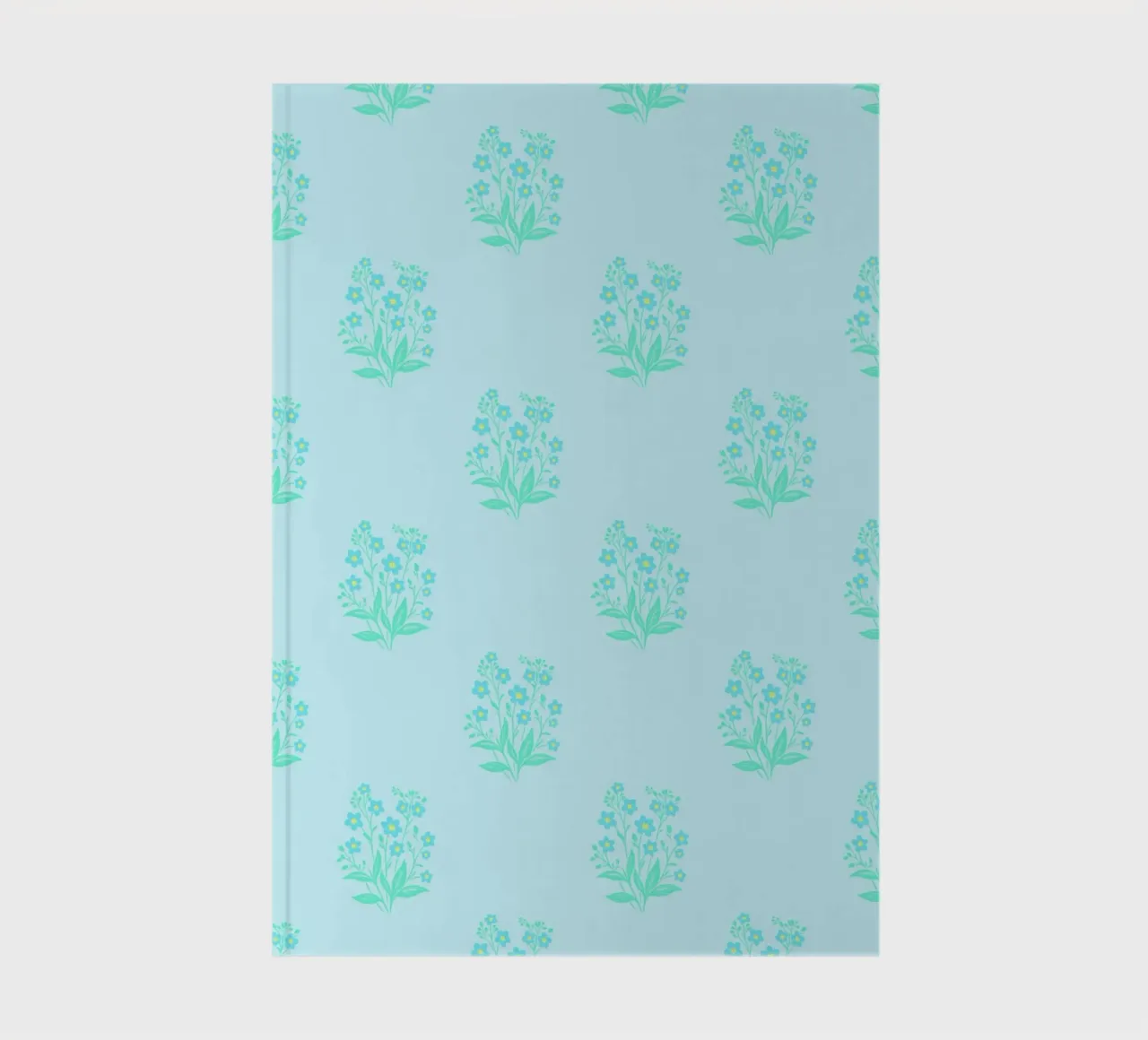 Forget-Me-Nots Block Print Light Blue notebook by SilverPegasus