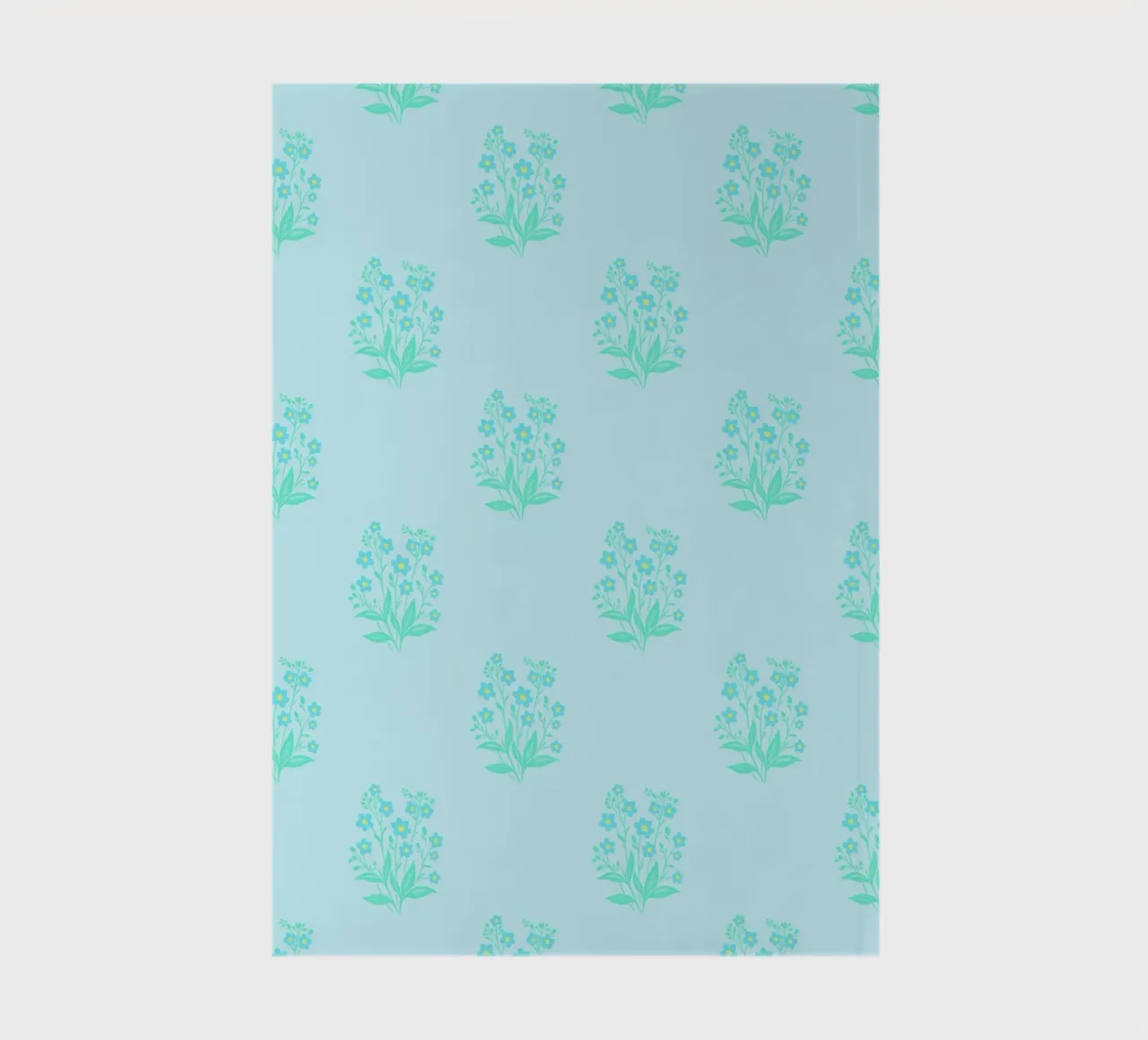 Forget-Me-Nots Block Print Light Blue notebook by SilverPegasus