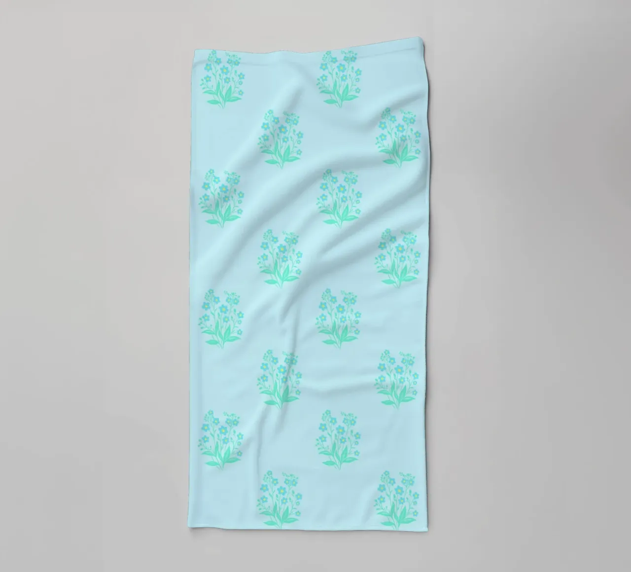 Forget-Me-Nots Block Print Azul claro toalla de baño de SilverPegasus