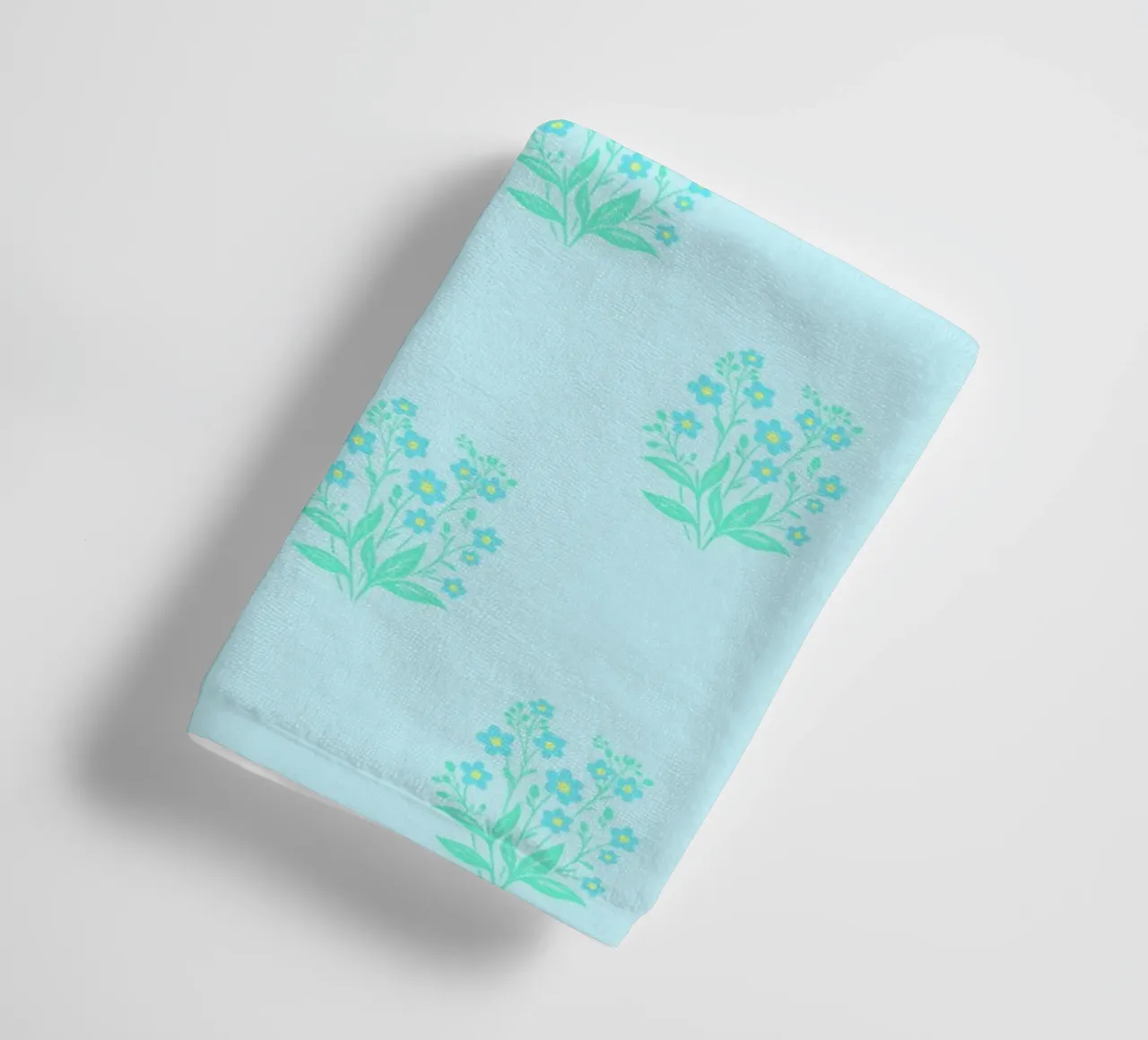 Forget-Me-Nots Block Print Azul claro toalla de baño de SilverPegasus