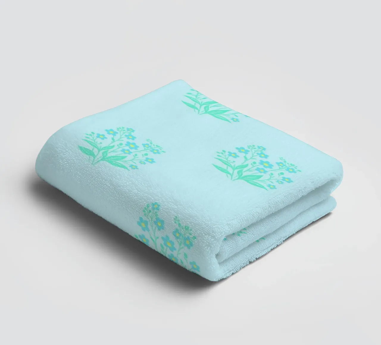 Forget-Me-Nots Block Print Azul claro toalla de baño de SilverPegasus