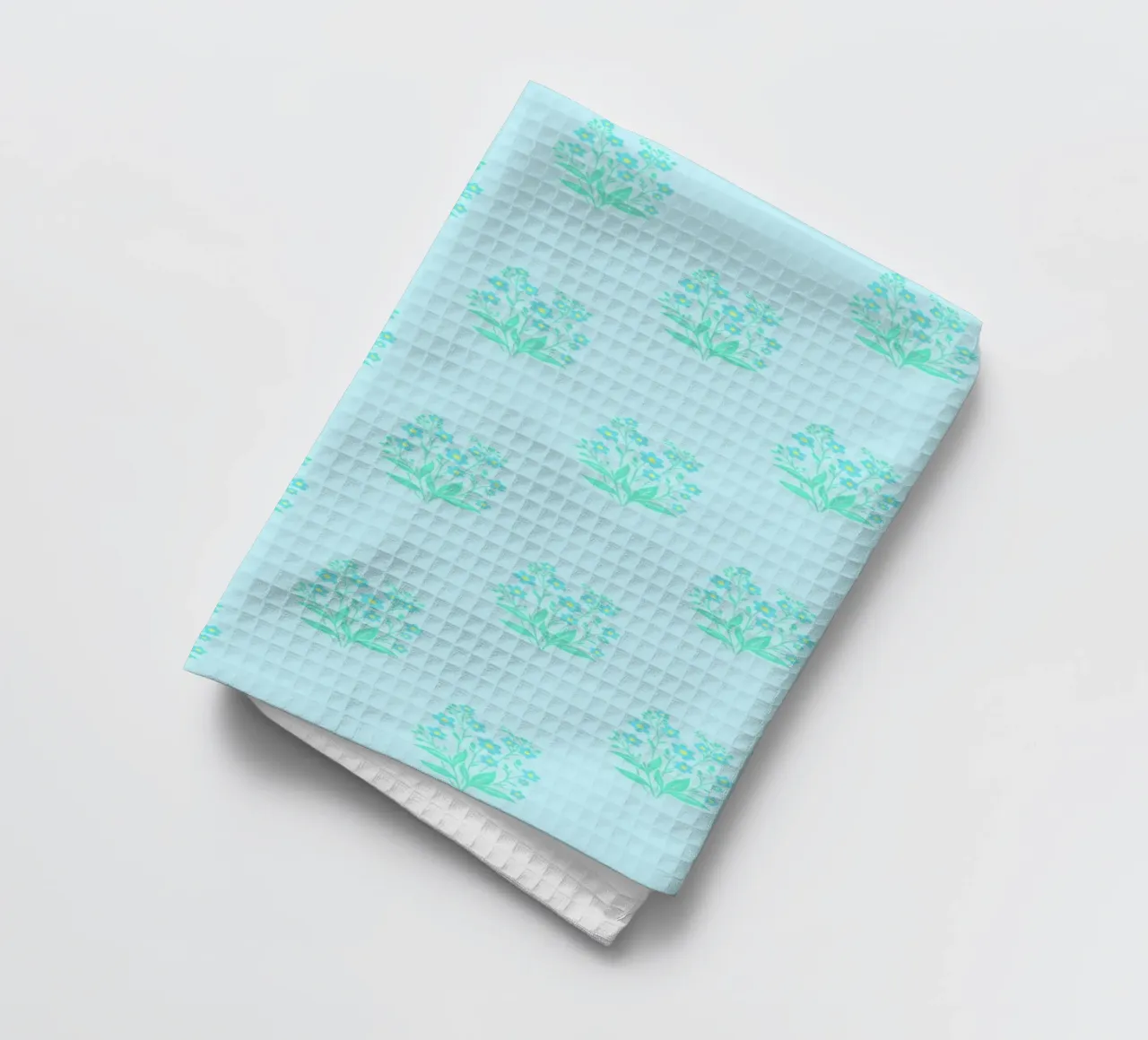 Forget-Me-Nots Block Print Azul claro paño de cocina de SilverPegasus