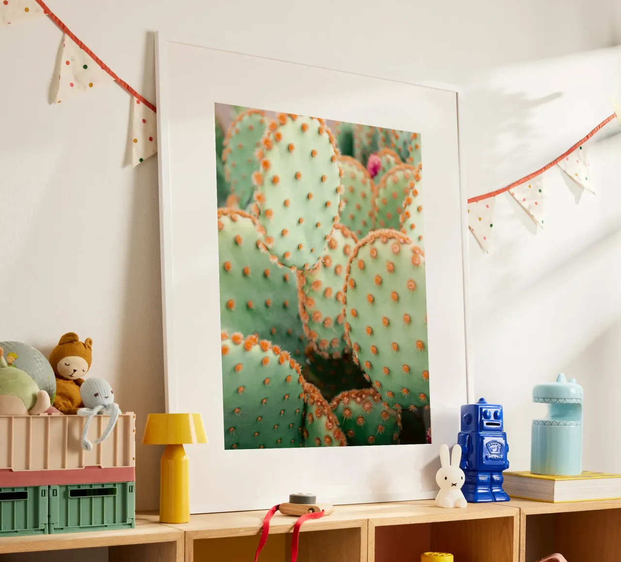 Velvet Green – Cactus Close-Up poster con telaio in alluminio da Raisa Zwart Photography