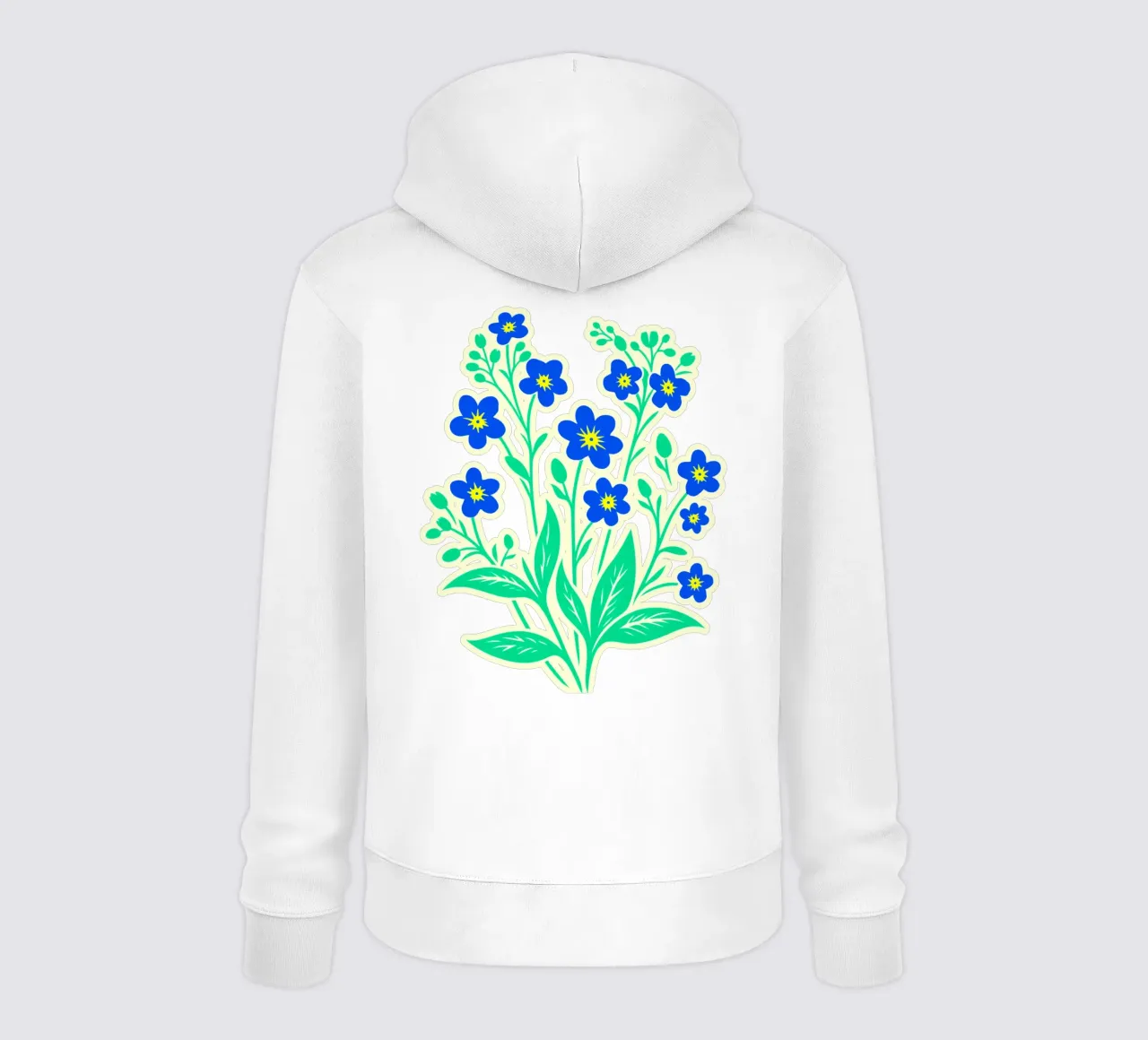 Forget-Me-Nots Block Print Amarillo y Azul sudadera con capucha de SilverPegasus