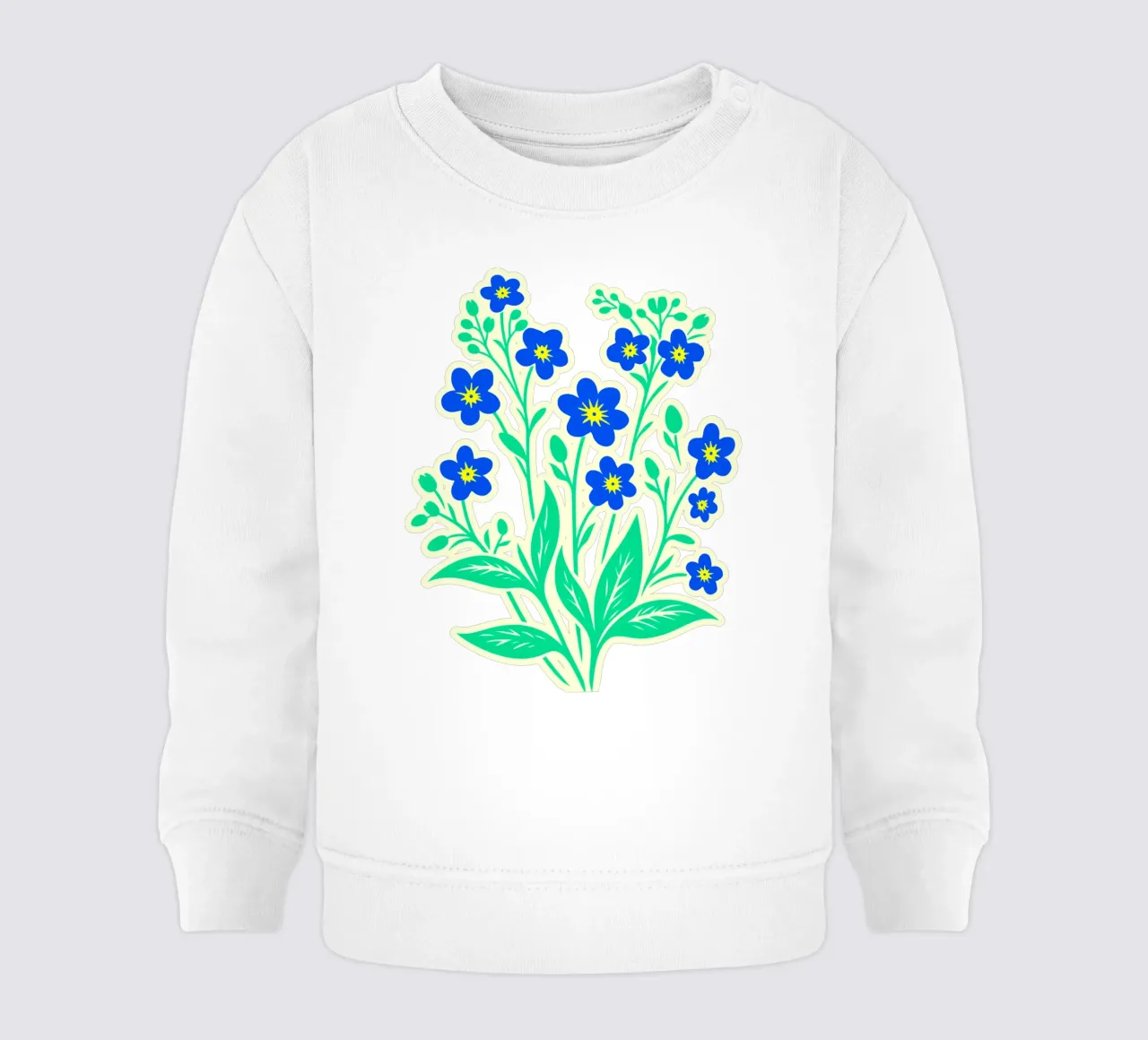 Forget-Me-Nots Block Print Amarillo y Azul sudadera de bebé de SilverPegasus