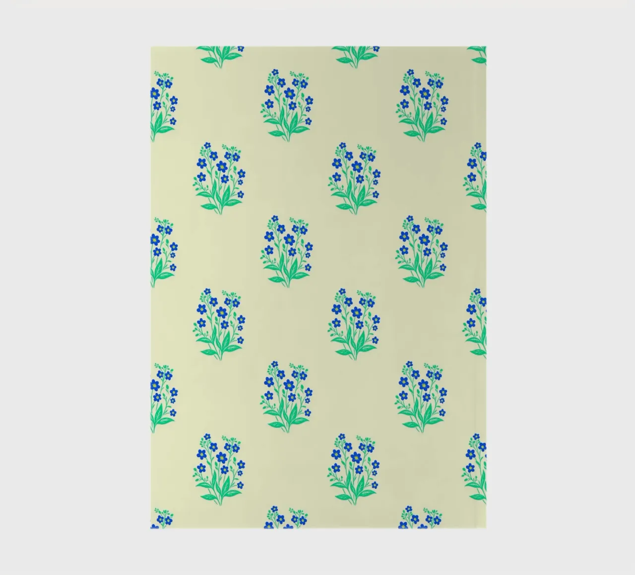 Forget-Me-Nots Block Print Yellow and Blue notebook by SilverPegasus