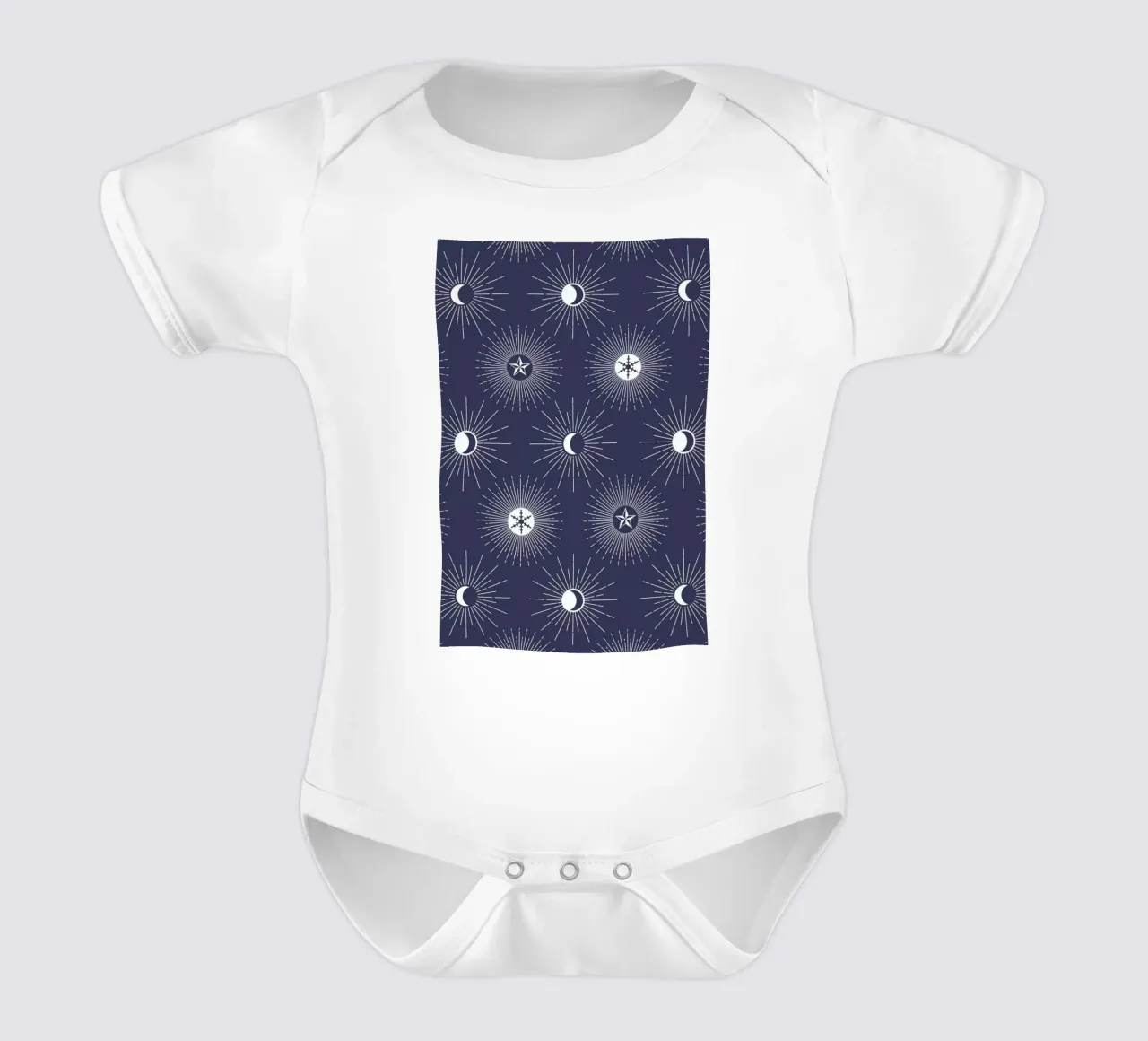 Moon And Stars Theme body neonato maniche corte da cafelab