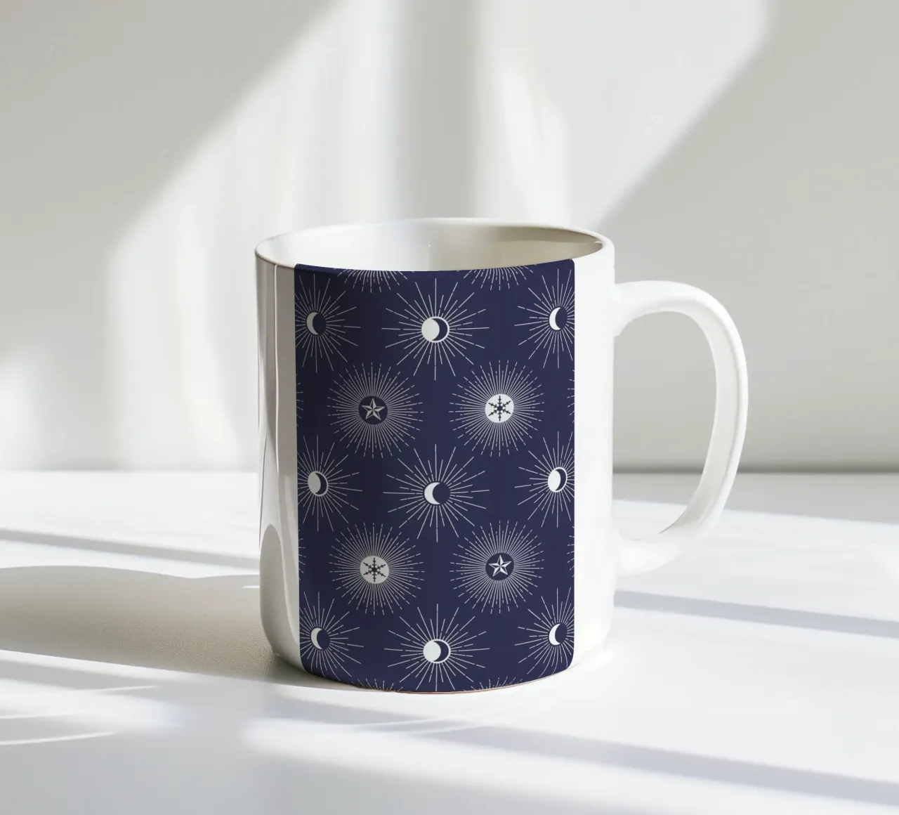 Moon And Stars Theme tazza in ceramica da cafelab