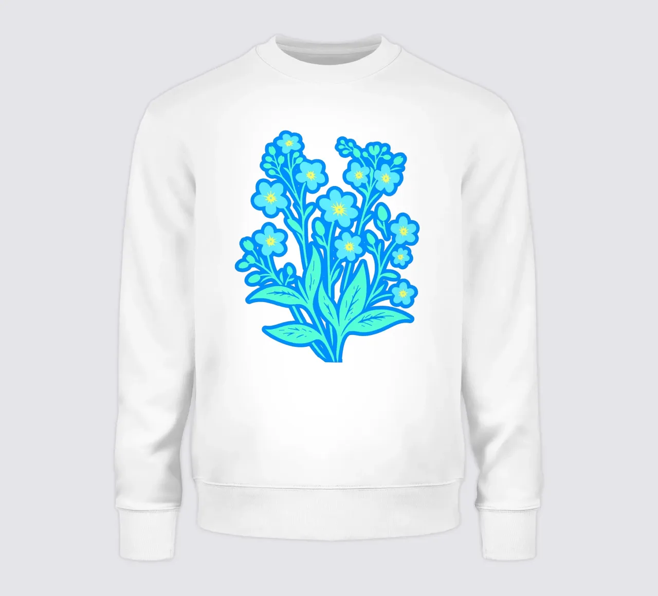 Forget-Me-Nots Block Print Dreamy Blue sudadera de SilverPegasus