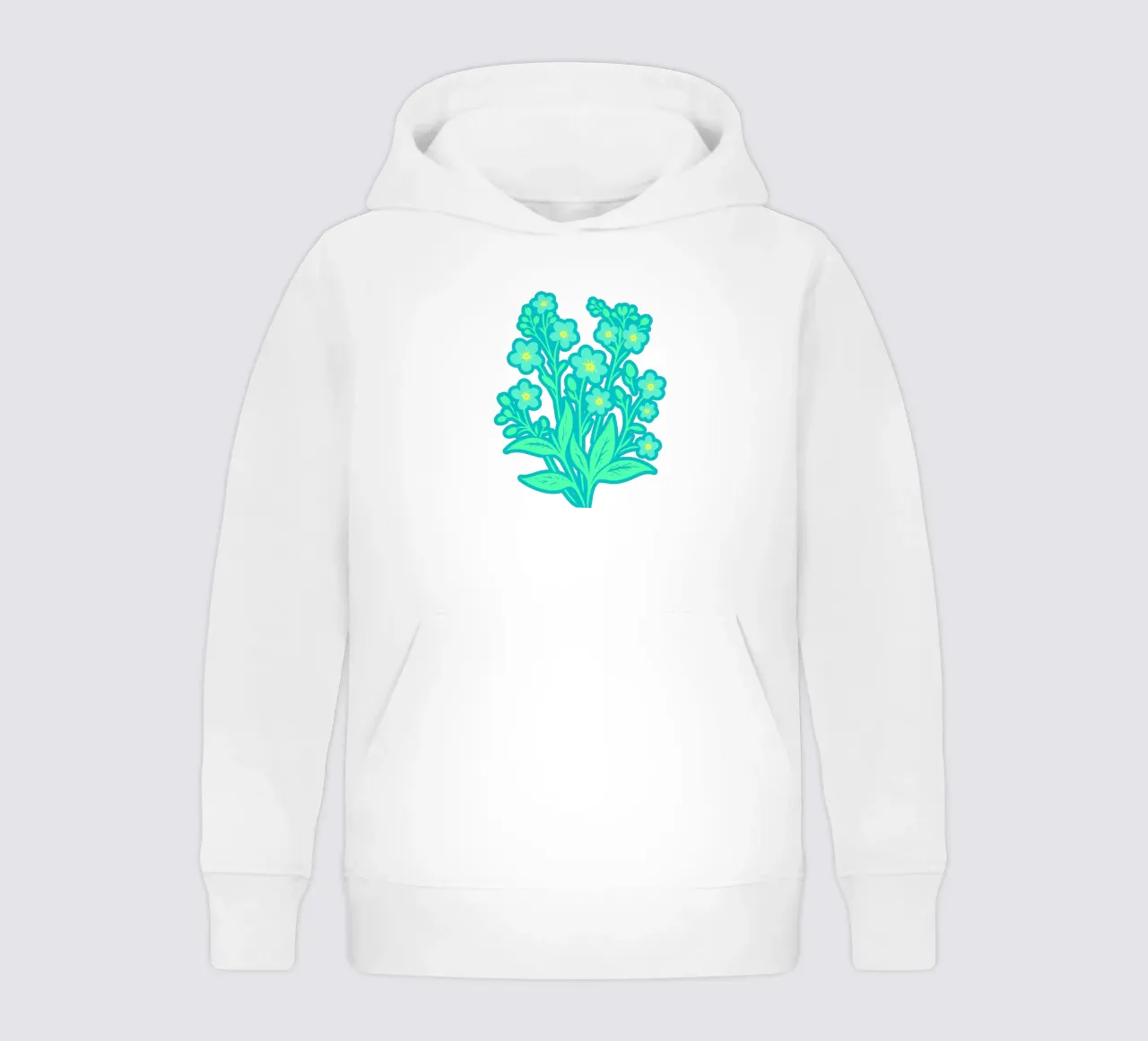 Forget-Me-Nots Block Print Verde Menta sudadera con capucha para niño de SilverPegasus